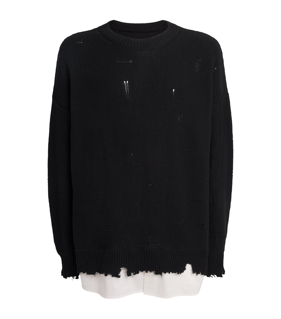 Cotton Distressed Sweater 900 Image 1
