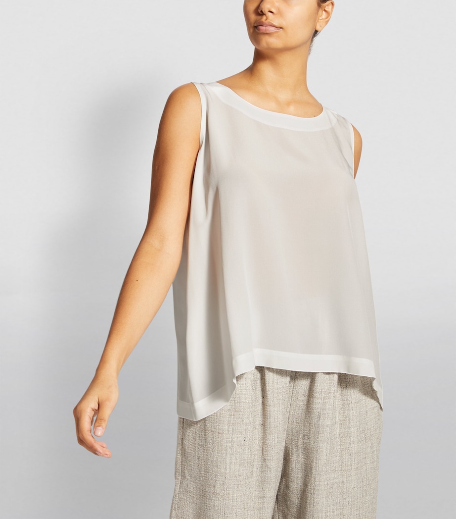 Silk Shell Top WHITE Image 10