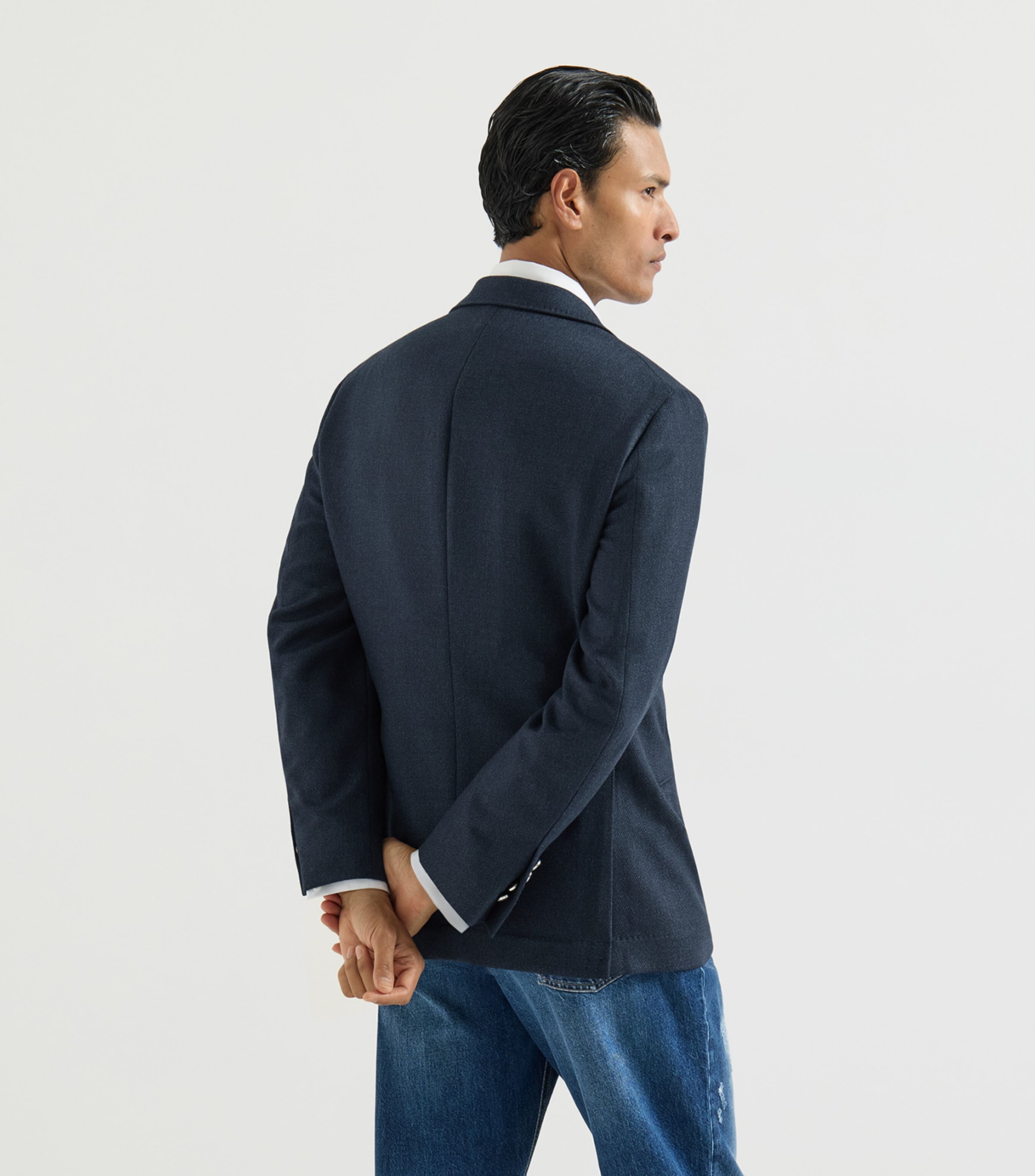 Brunello Cucinelli Mens Mouliné Virgin Wool Twill Deconstructed Blazer Image 5