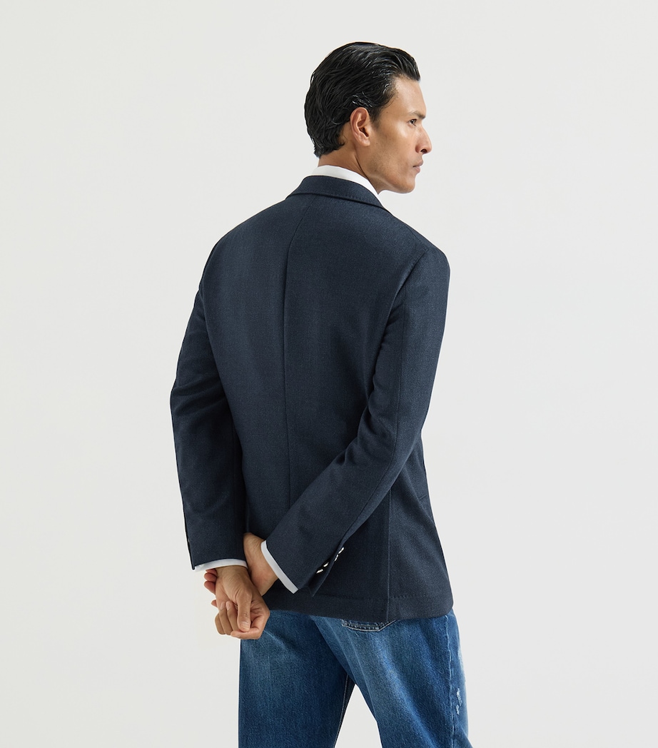 Brunello Cucinelli Mens Mouliné Virgin Wool Twill Deconstructed Blazer Image 5