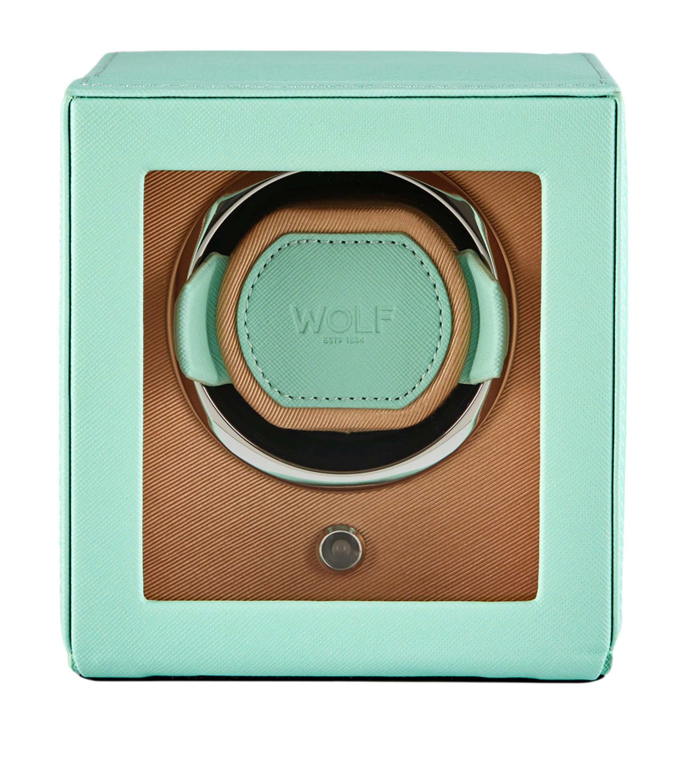 WOLF Cub Watch Winder with Cover Seltzer Mint/peach Image 1
