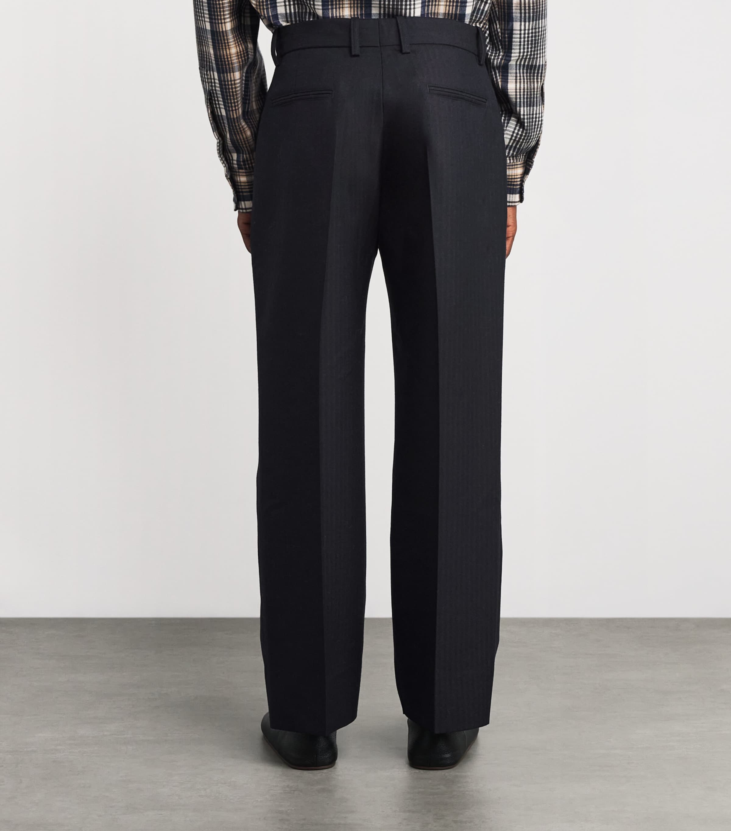 x Aaron Levine Wool Selby Trousers DARKEST NAVY Image 4