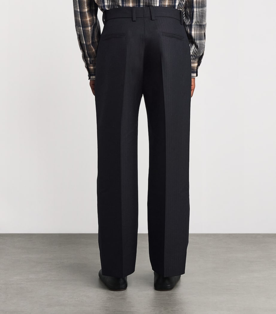 x Aaron Levine Wool Selby Trousers DARKEST NAVY Image 4