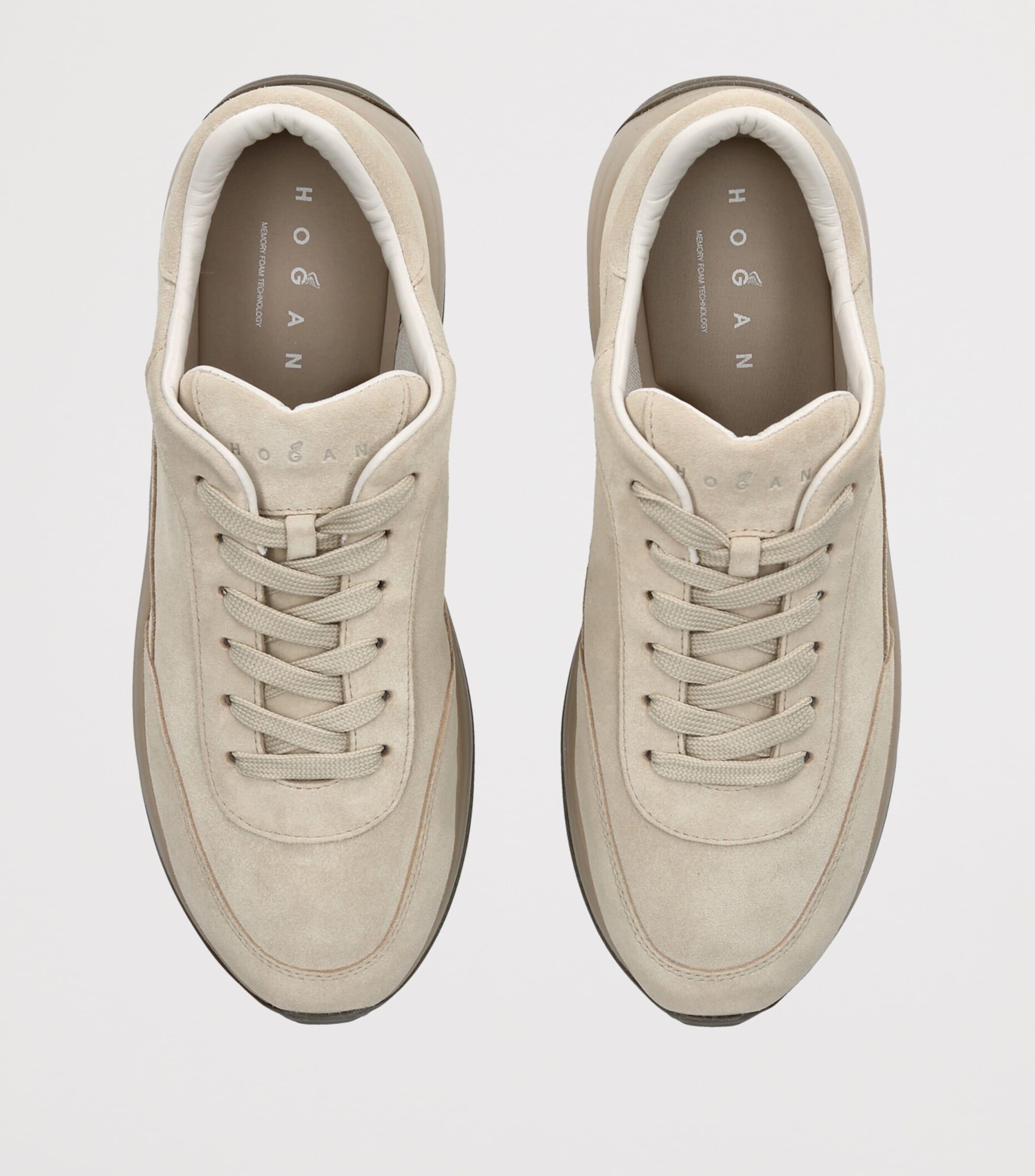 Hogan Suede H719 Allacciato Sneakers Beige Image 3
