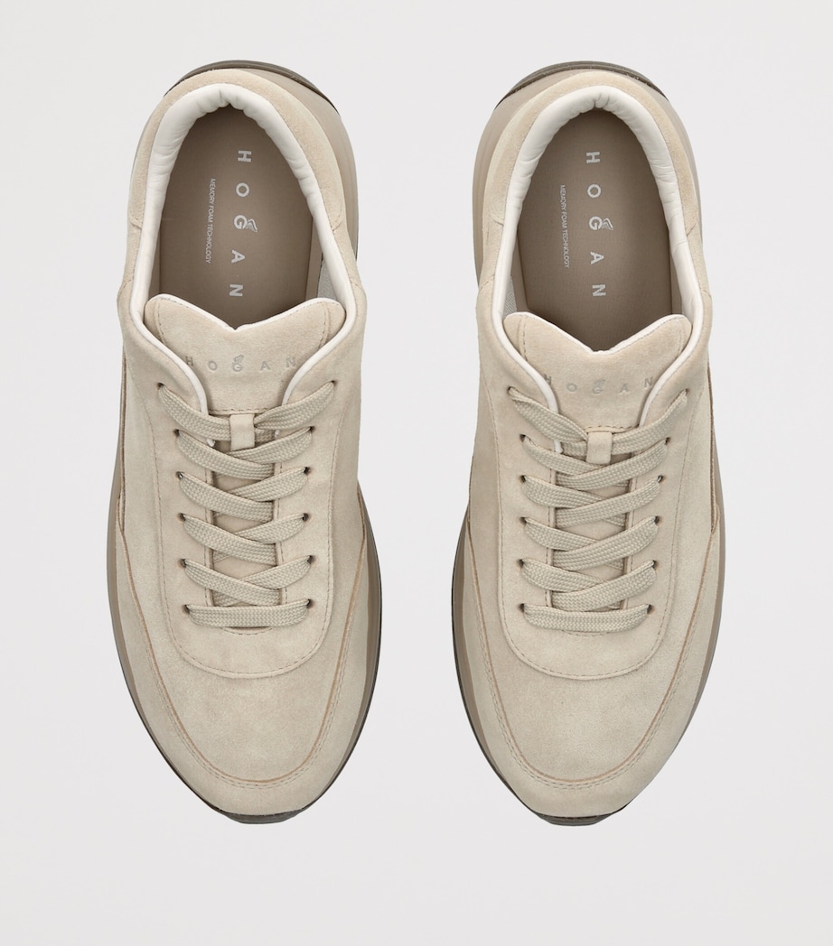 Hogan Suede H719 Allacciato Sneakers Beige Image 3