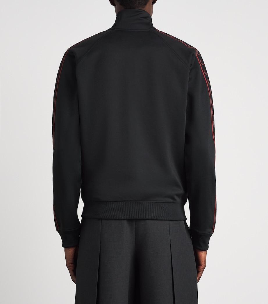 Fred Perry Mens Contrast Tape Track Jacket Black Image 5