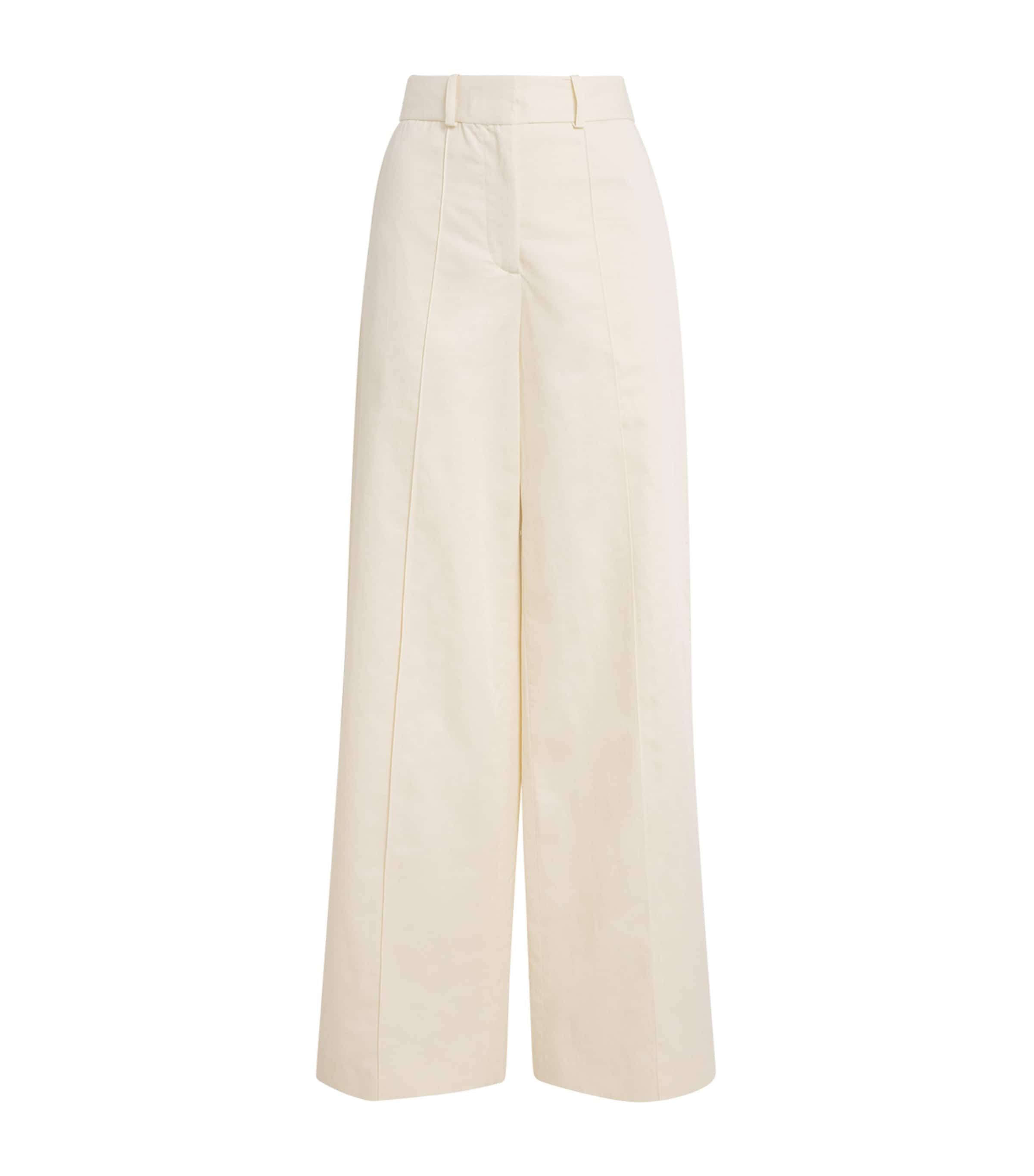 Joseph Womens Cotton-Linen Jnane Trousers Marble Image 1