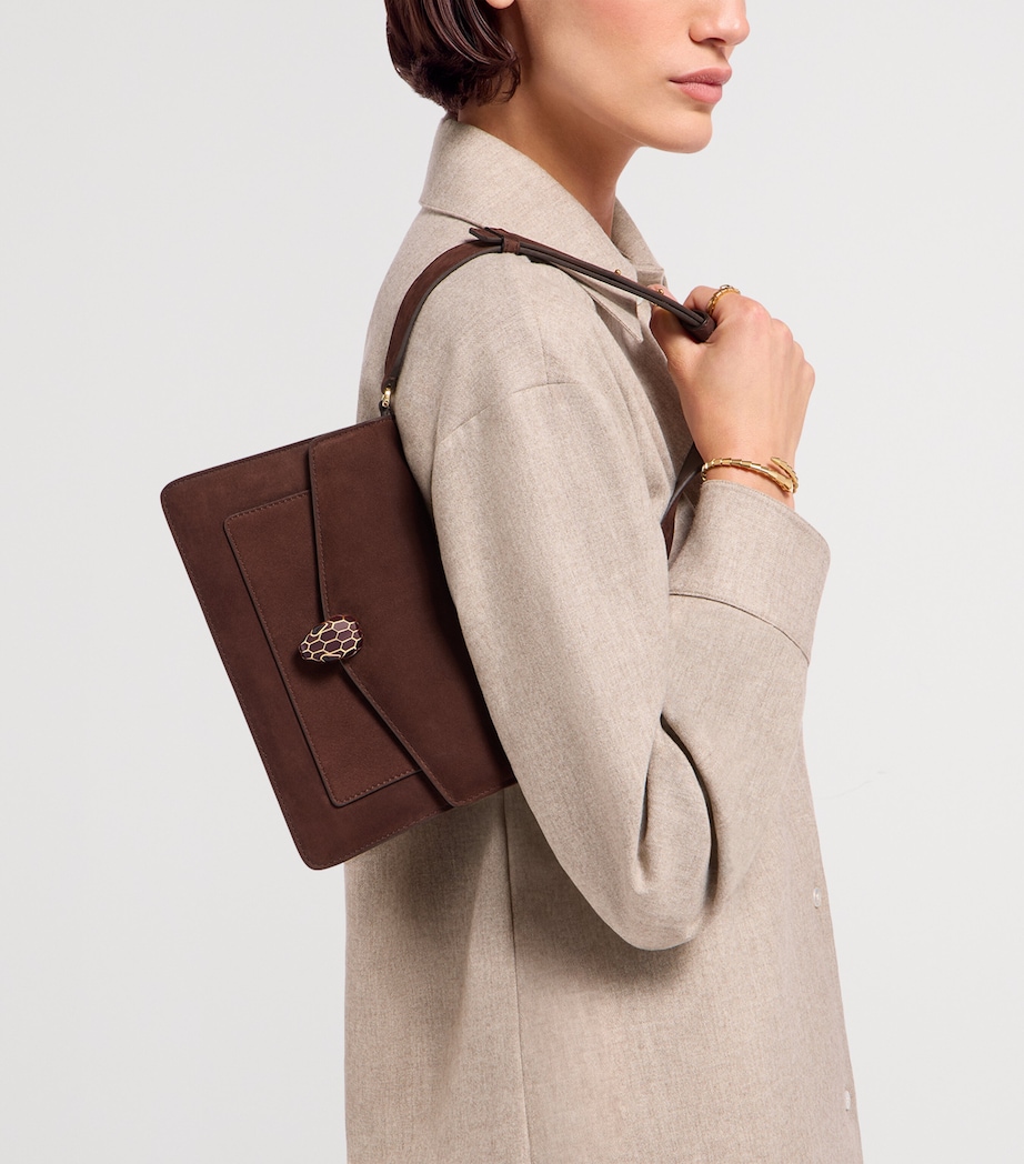 Nubuck Leather Serpenti Forever Cross-Body Bag BROWN Image 4