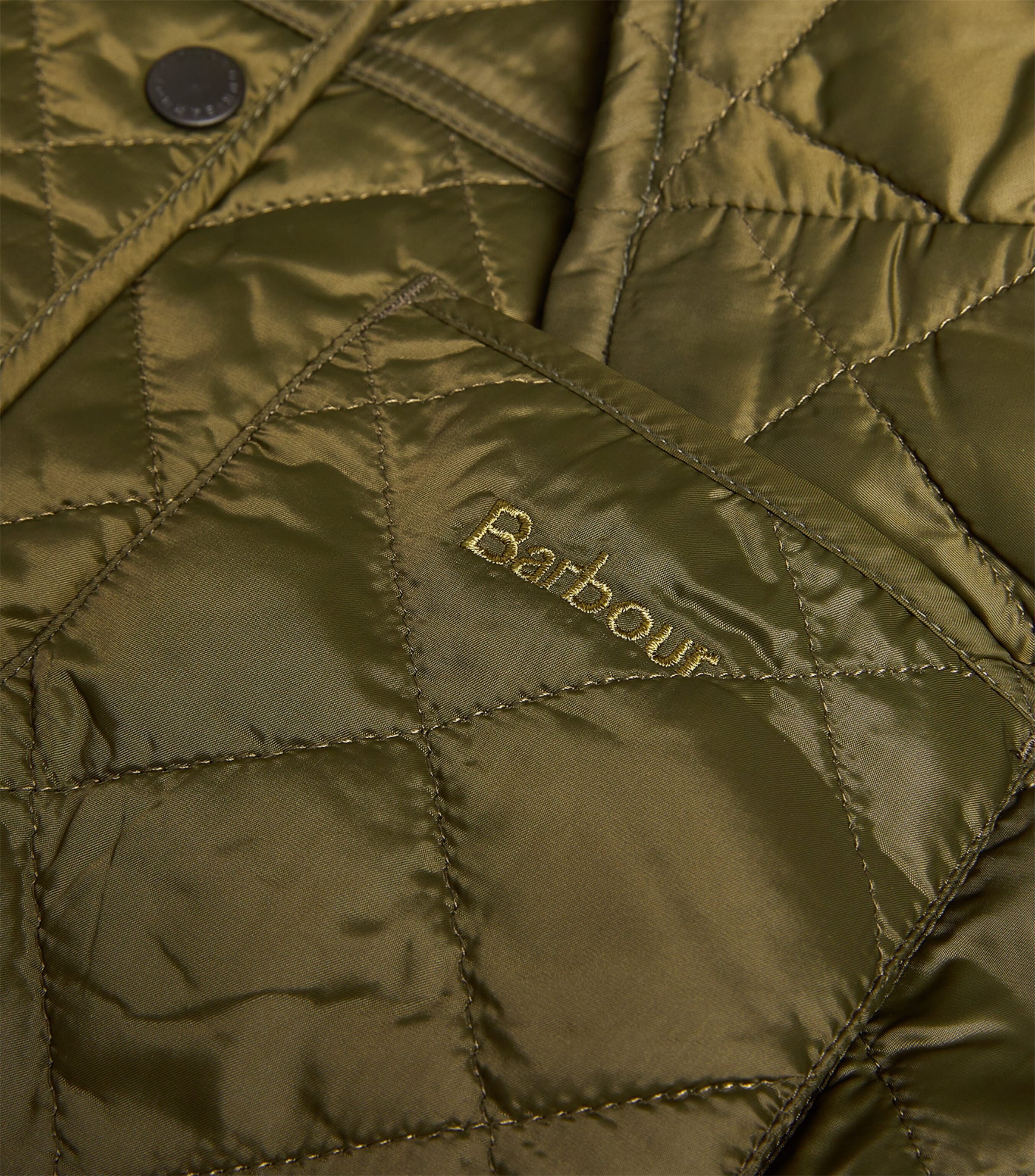 Barbour Womens Quilted Deveron Jacket Olive Pale Pink Image 5