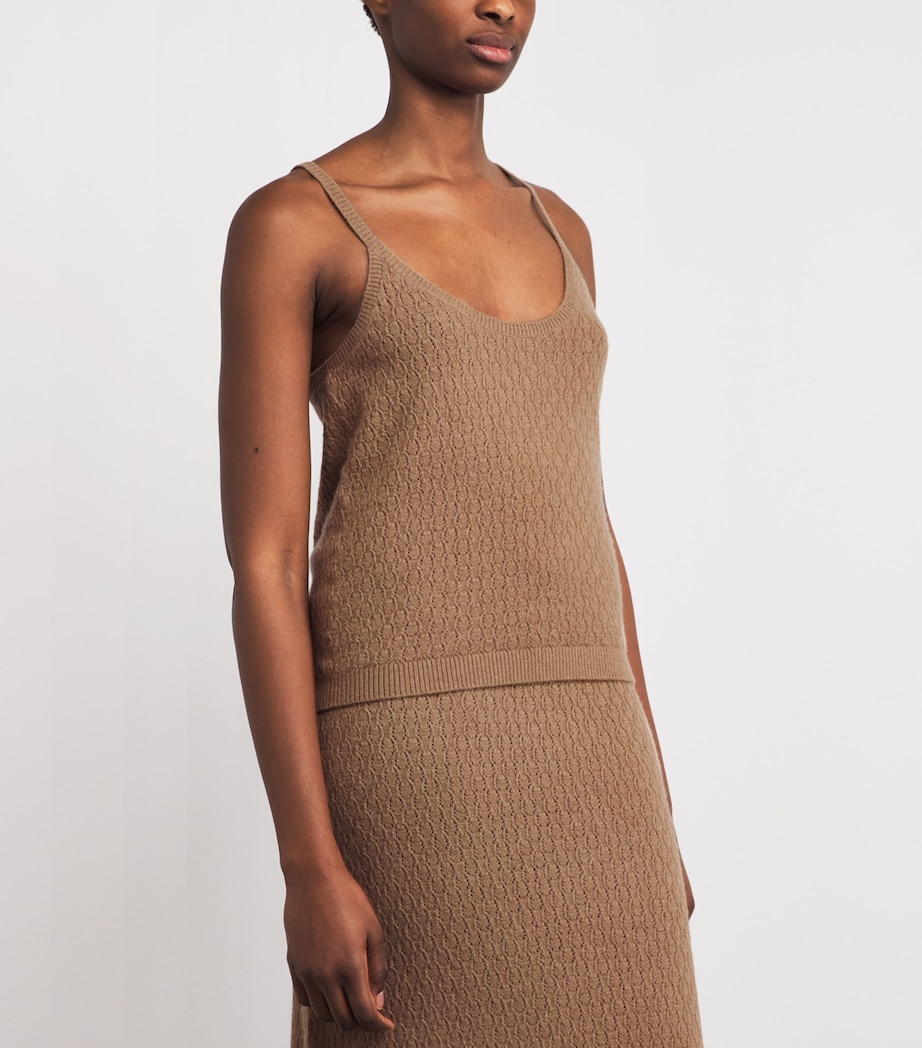 Le Kasha Womens Organic Cashmere Tank Top Camel Image 4