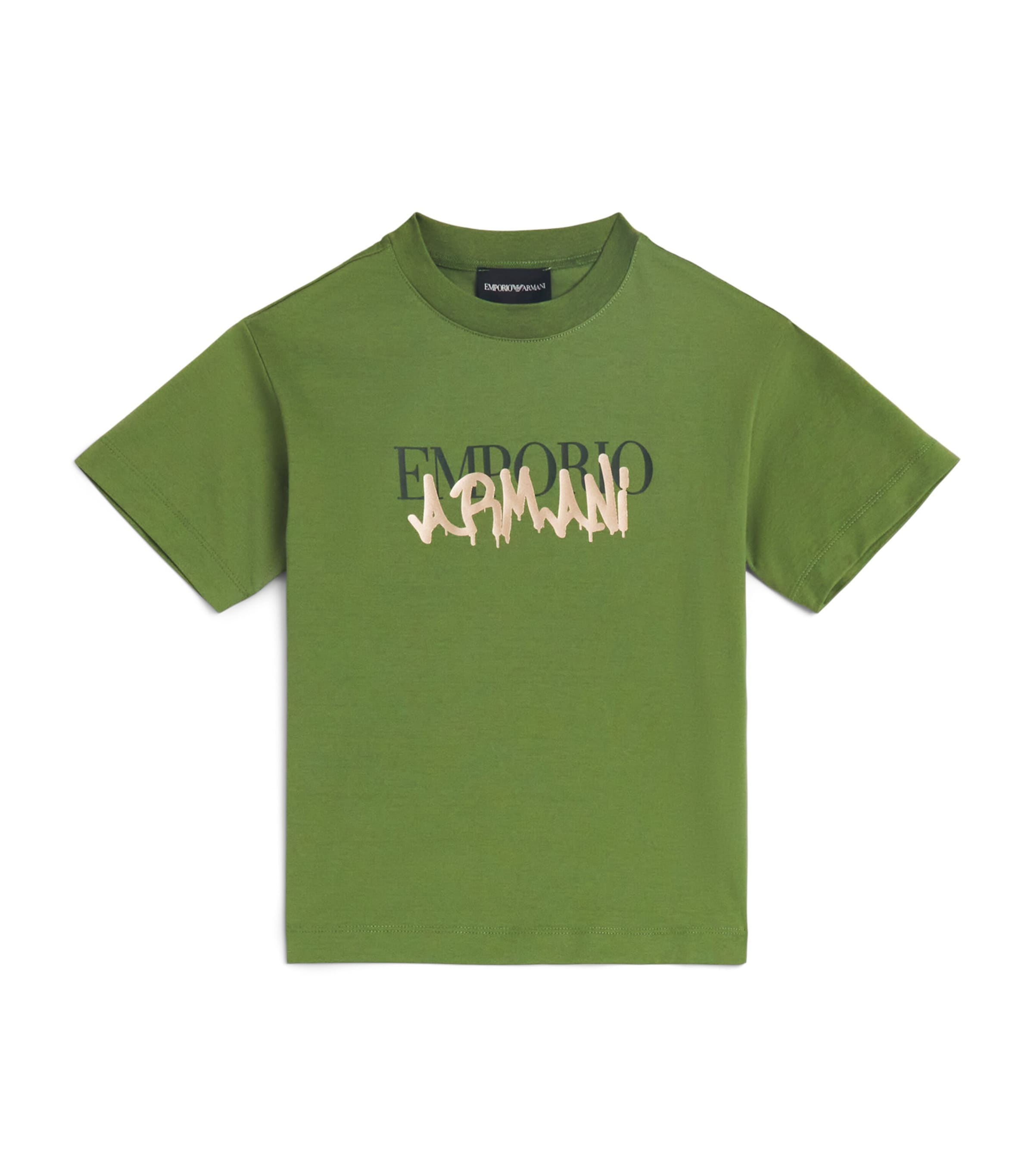 Cotton Logo Print T-Shirt (4-16 Years) U7173VINEYARD GREEN Image 1