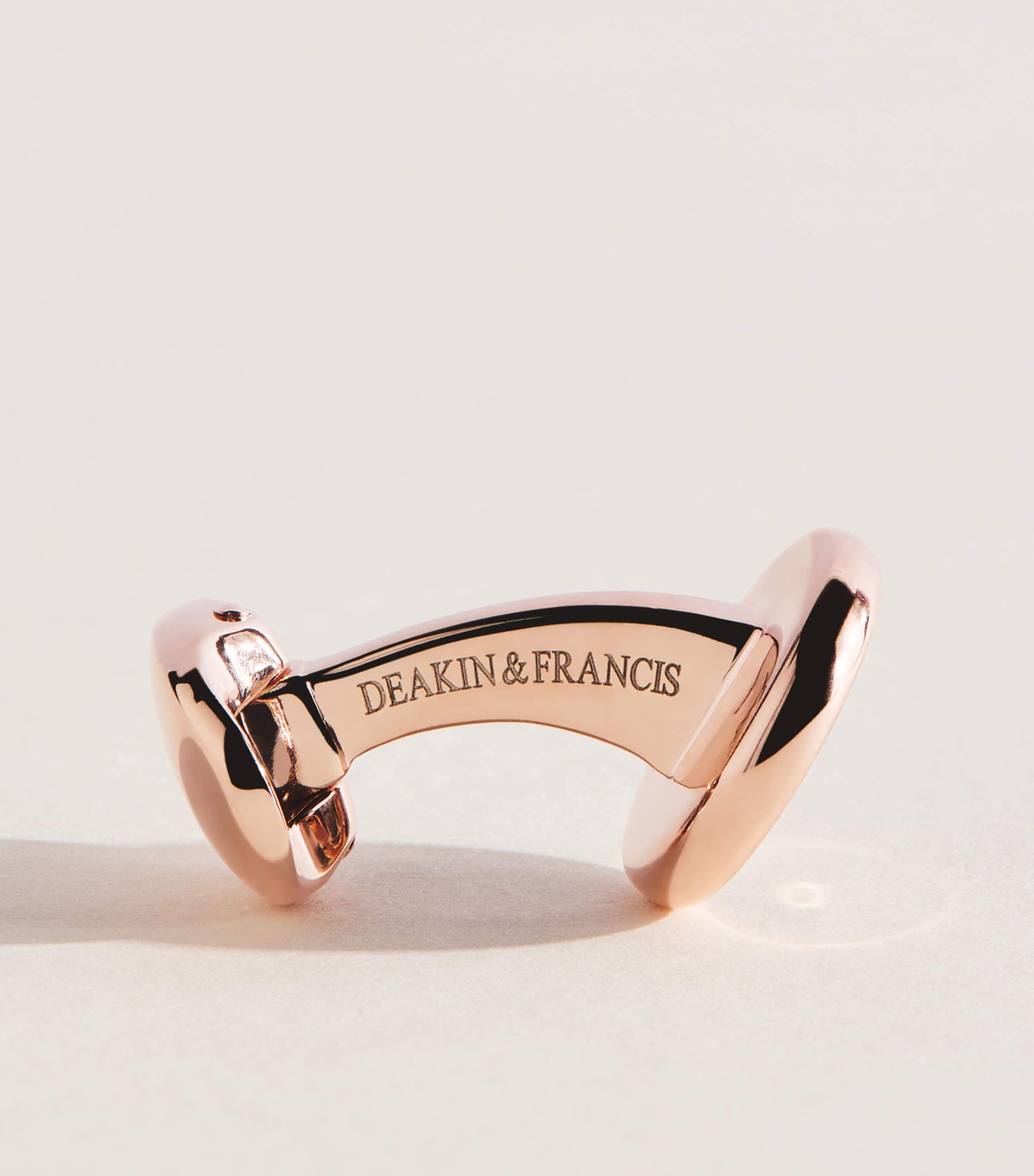 Deakin & Francis Rose Gold-Plated, Diamond and Onyx Cufflinks Rose Image 4