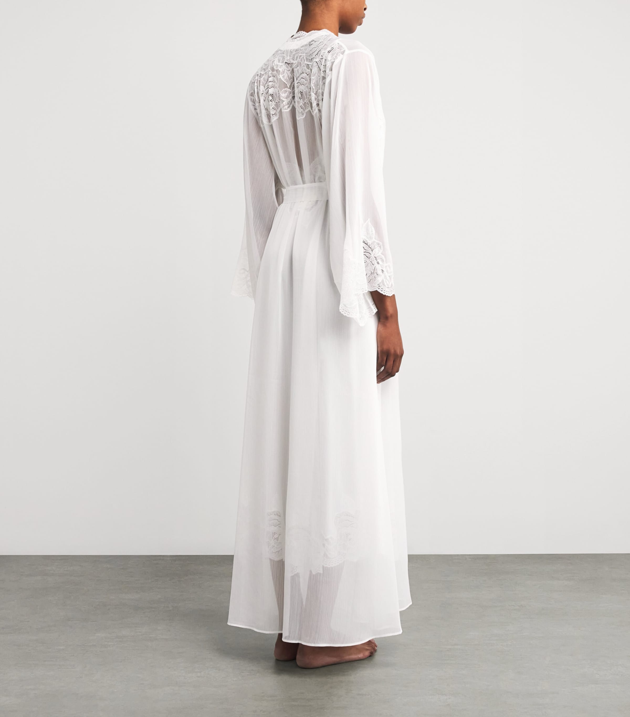 Silk Chiffon Rosabelle Robe (XS/S) OFF WHITE Image 3