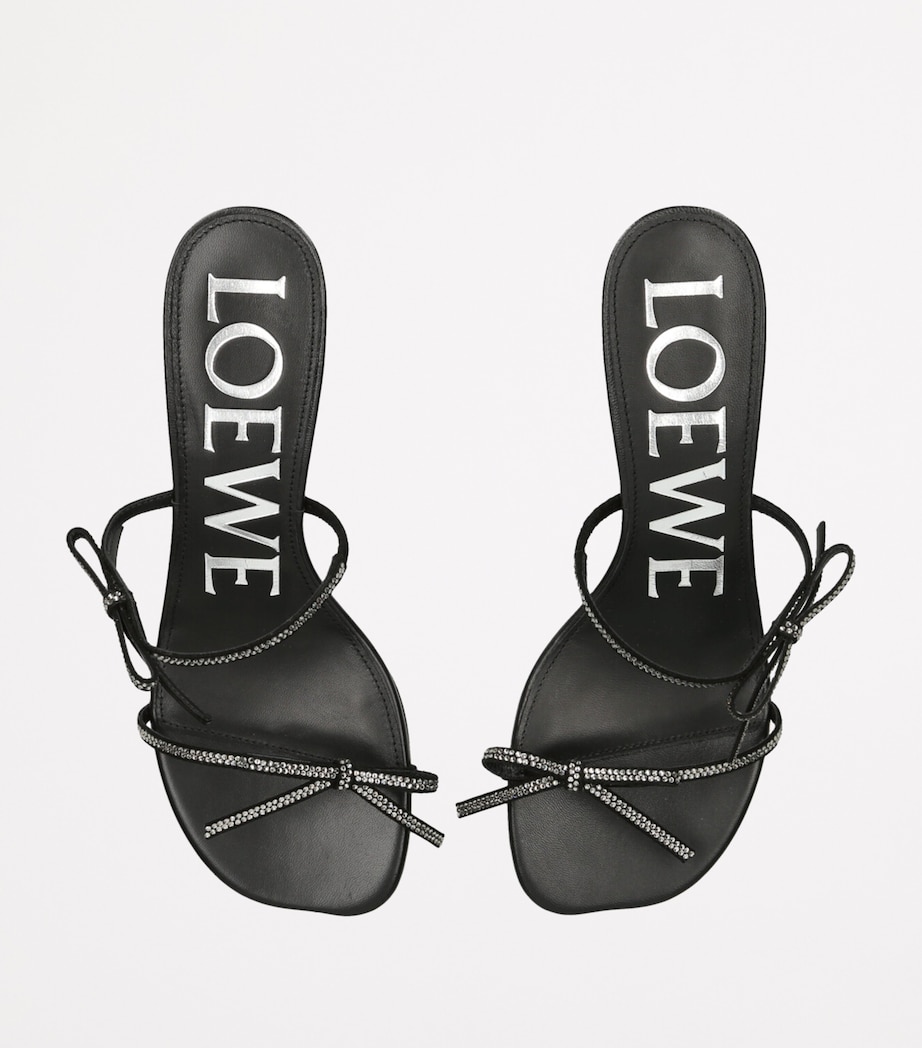 Suede Embellished Petal Sandals 45 BLACK Image 4