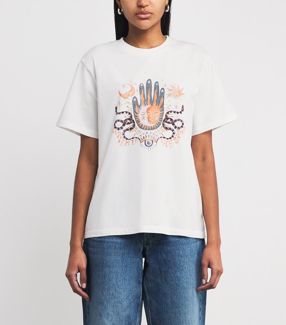 Cotton Beaded T-Shirt WRTTN IN T STRS WHT Image 3