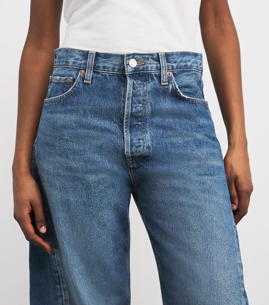 AGOLDE Womens Luna Barrel-Leg Jeans Split (combo Md Ind) Image 6
