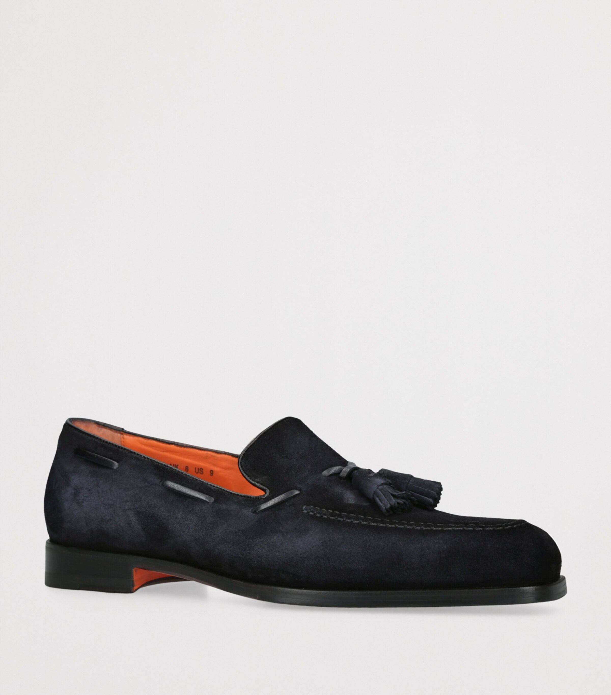 Santoni Suede Tassel Brando Blake Loafers Navy Image 3