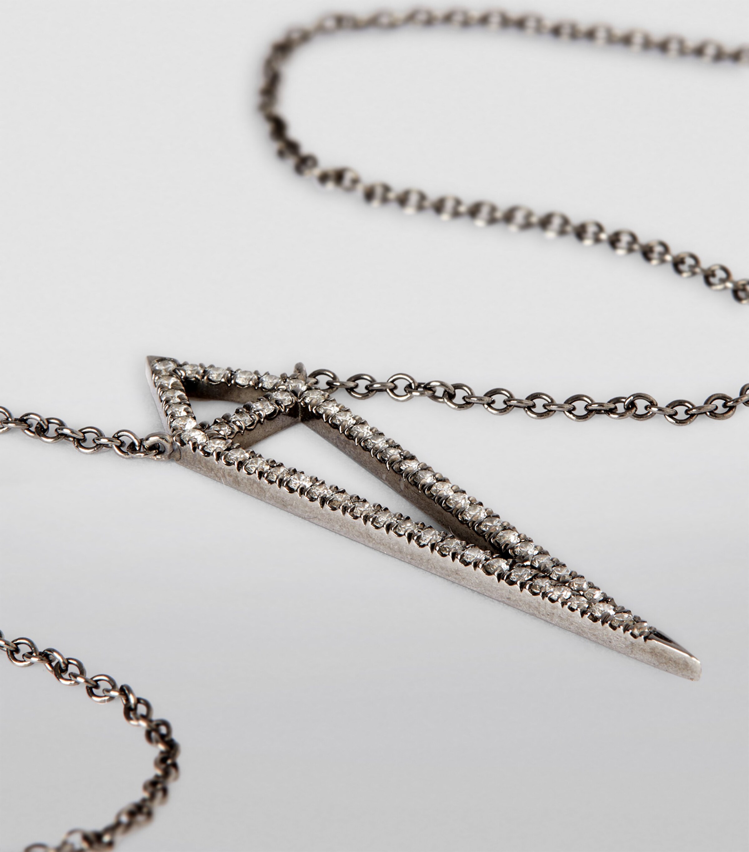 Blackened White Gold and Diamond Dagger Necklace BLACK GOLD Image 5