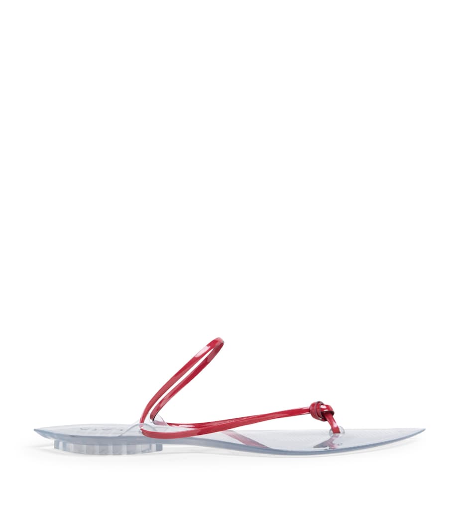 Alaïa Leather Invisible Thong Sandals Carmine Image 1