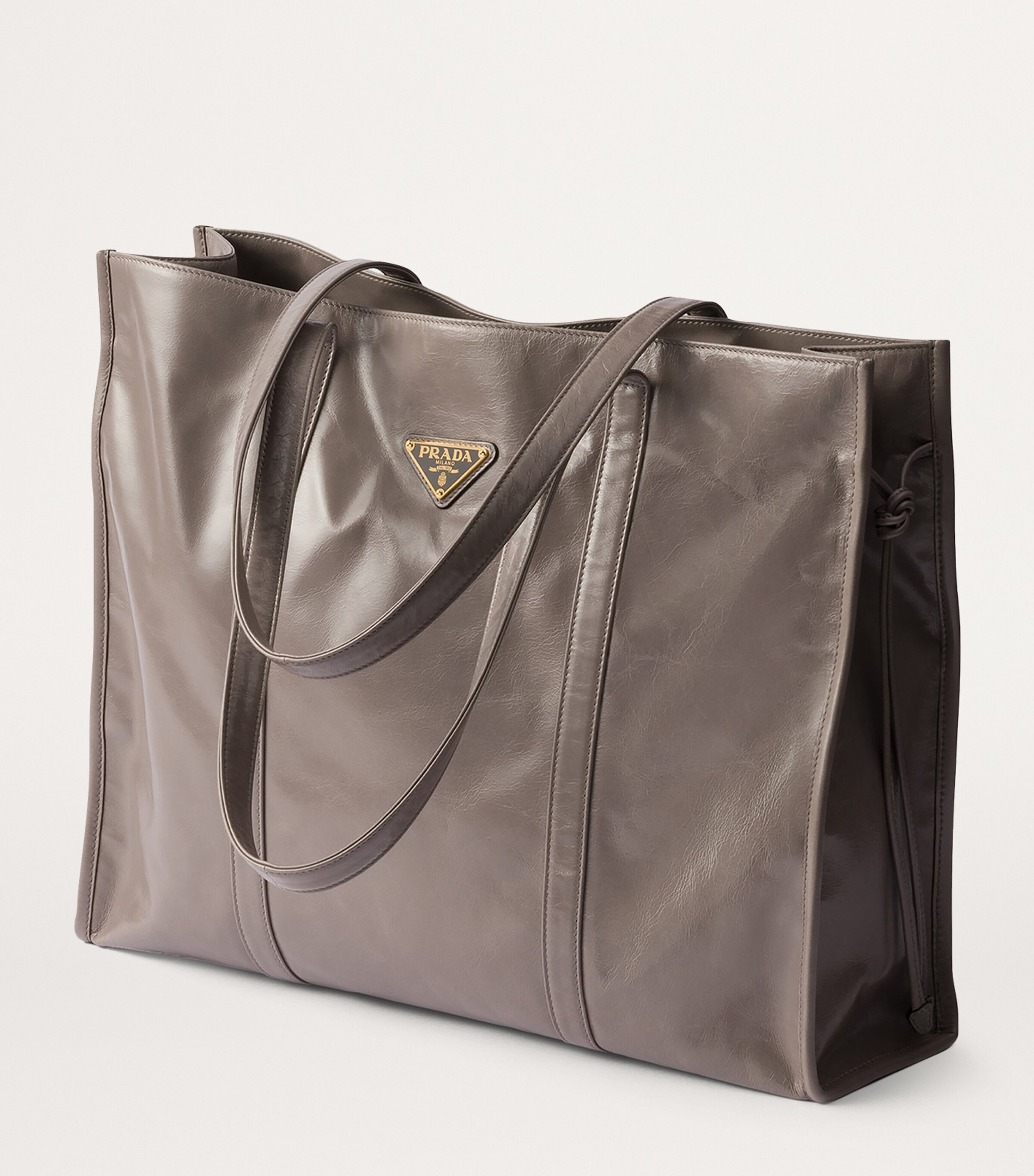 Prada Large Leather Tote Bag Image 7