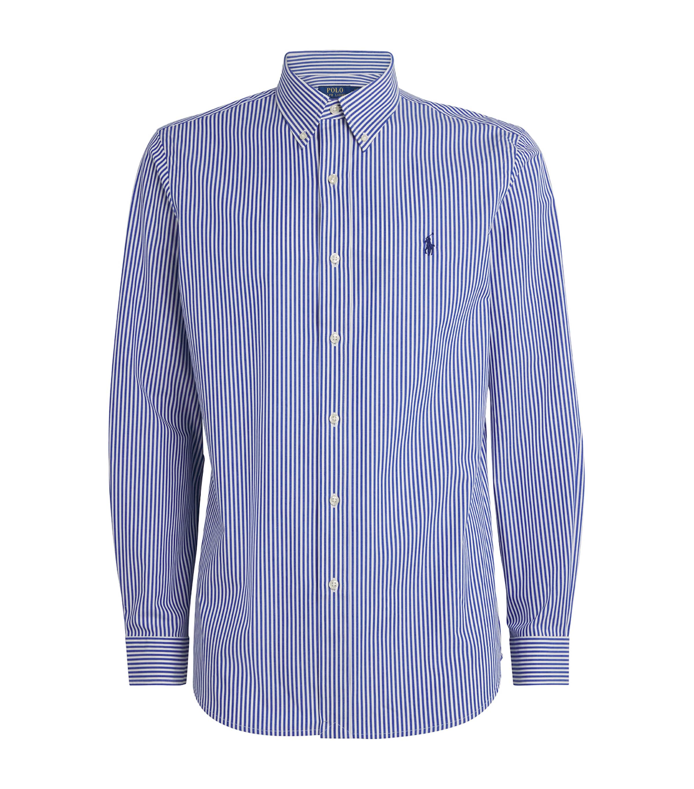 Polo Ralph Lauren Mens Stripe Custom Fit Shirt Blue/white Bengal St Image 1