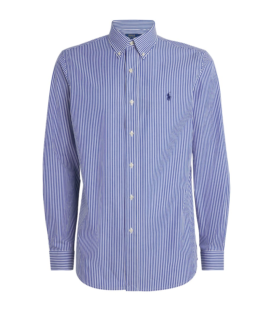 Polo Ralph Lauren Mens Stripe Custom Fit Shirt Blue/white Bengal St Image 1