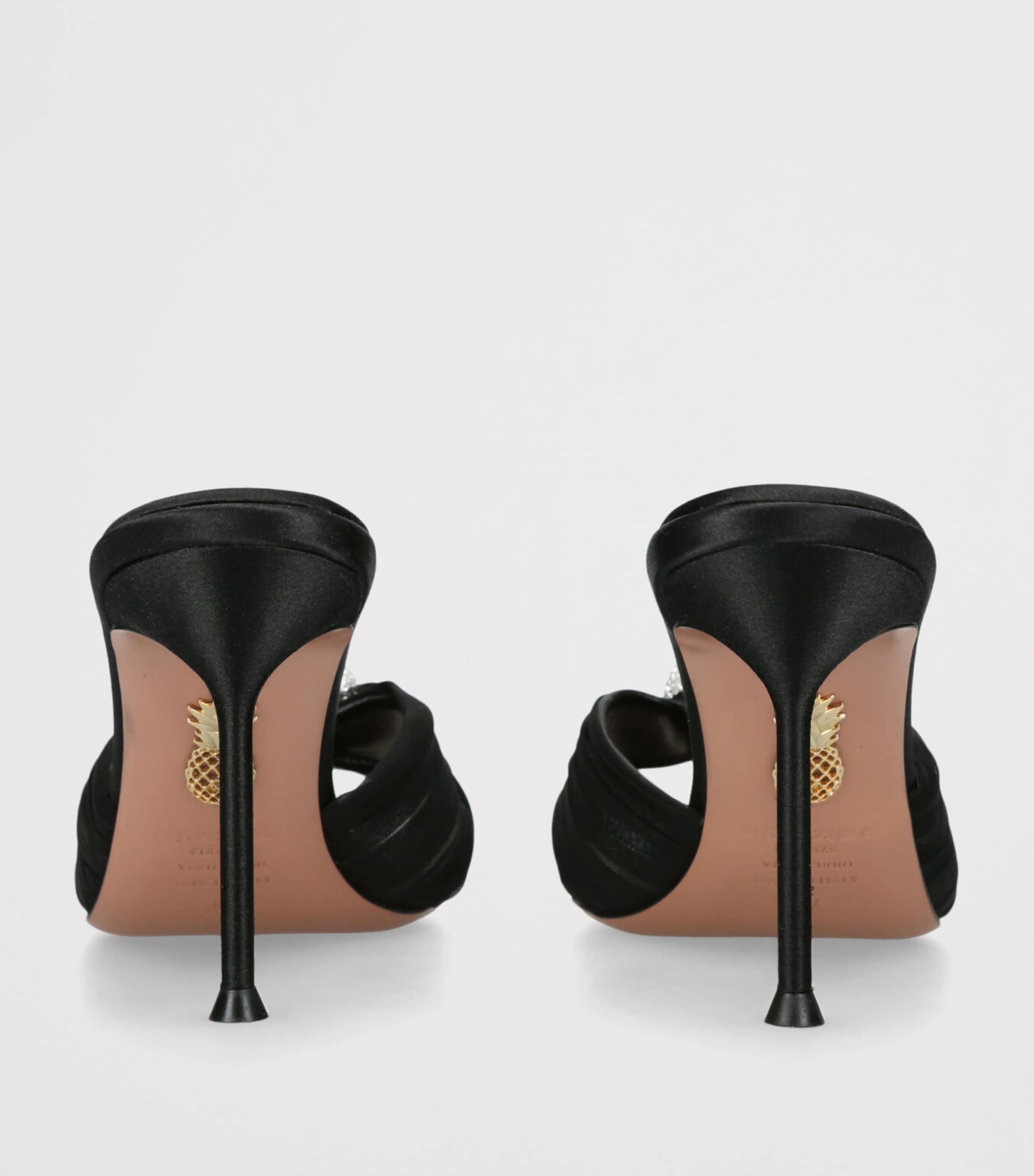 Aquazzura Embellished Mesh Mystery Mules 85 Black Image 2