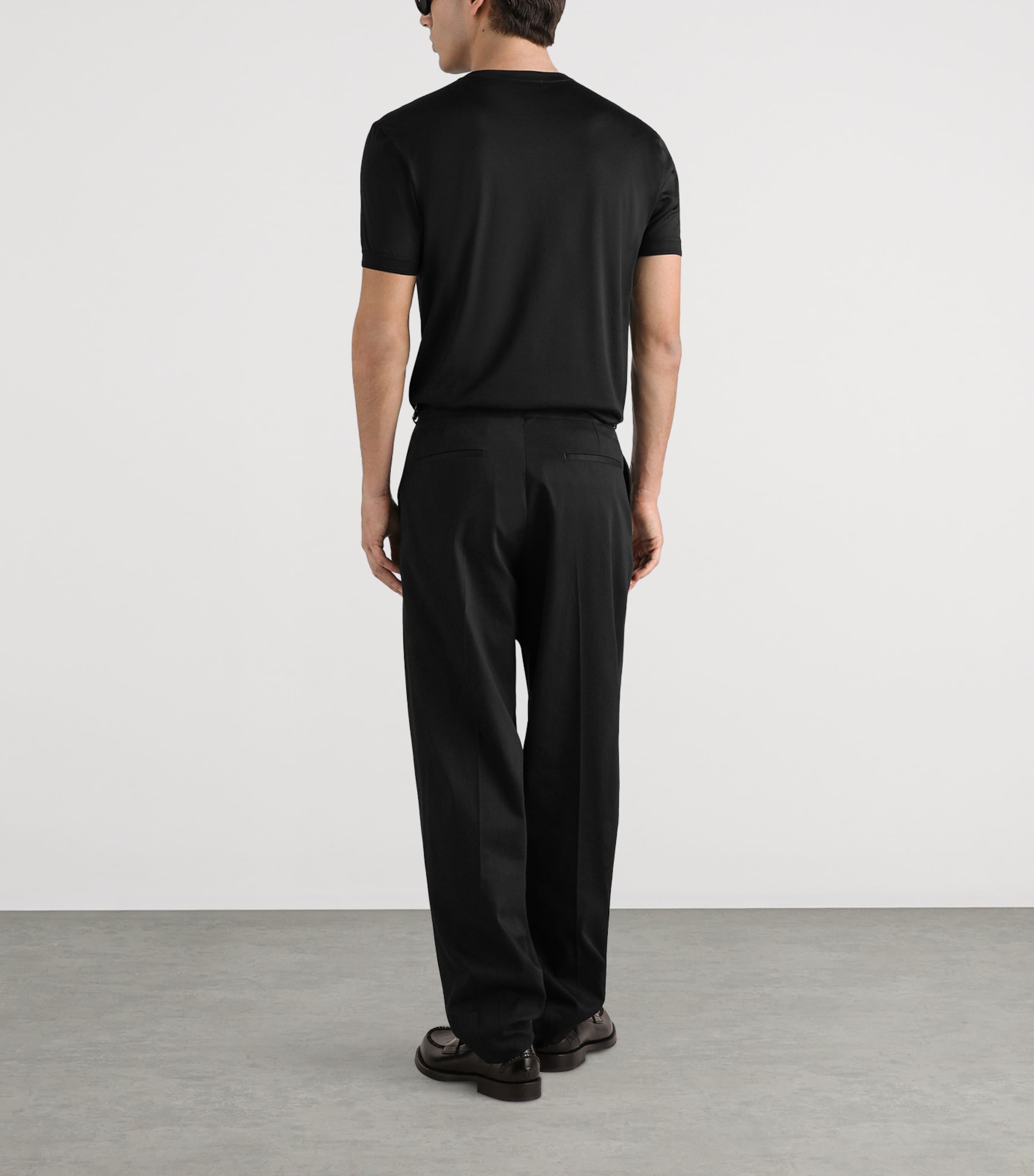 Dolce&Gabbana Mens Wide-Leg Trousers Black Image 3