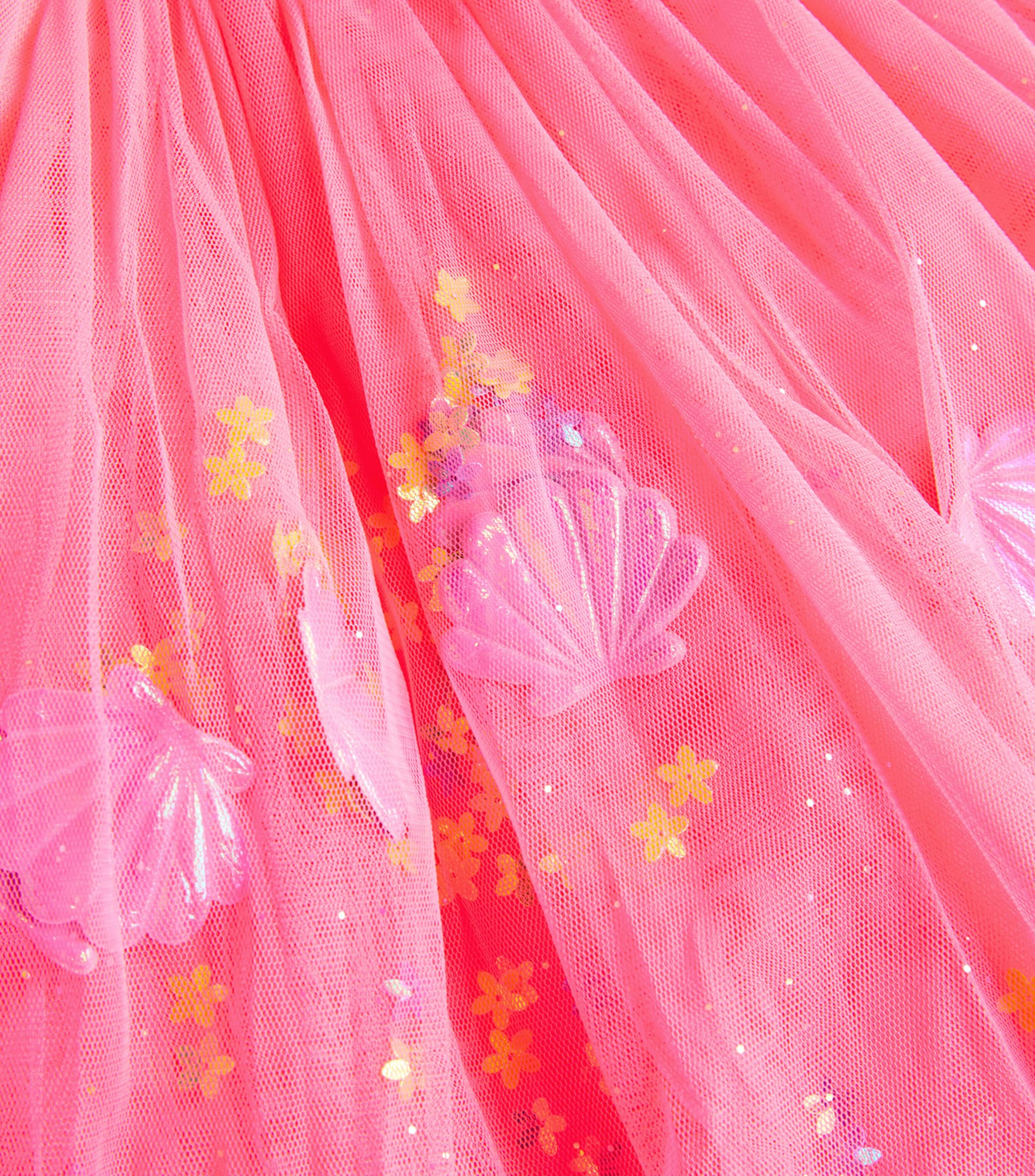 Tulle Shell-Appliqué Skirt (2-12 Years) 499FUSCHIA Image 3