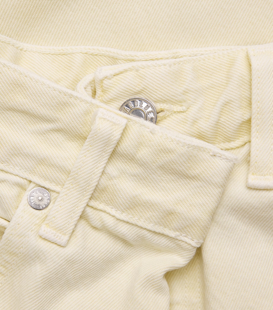 AGOLDE Womens Vana Fold Wide-Leg Jeans Lemon Zest Image 6