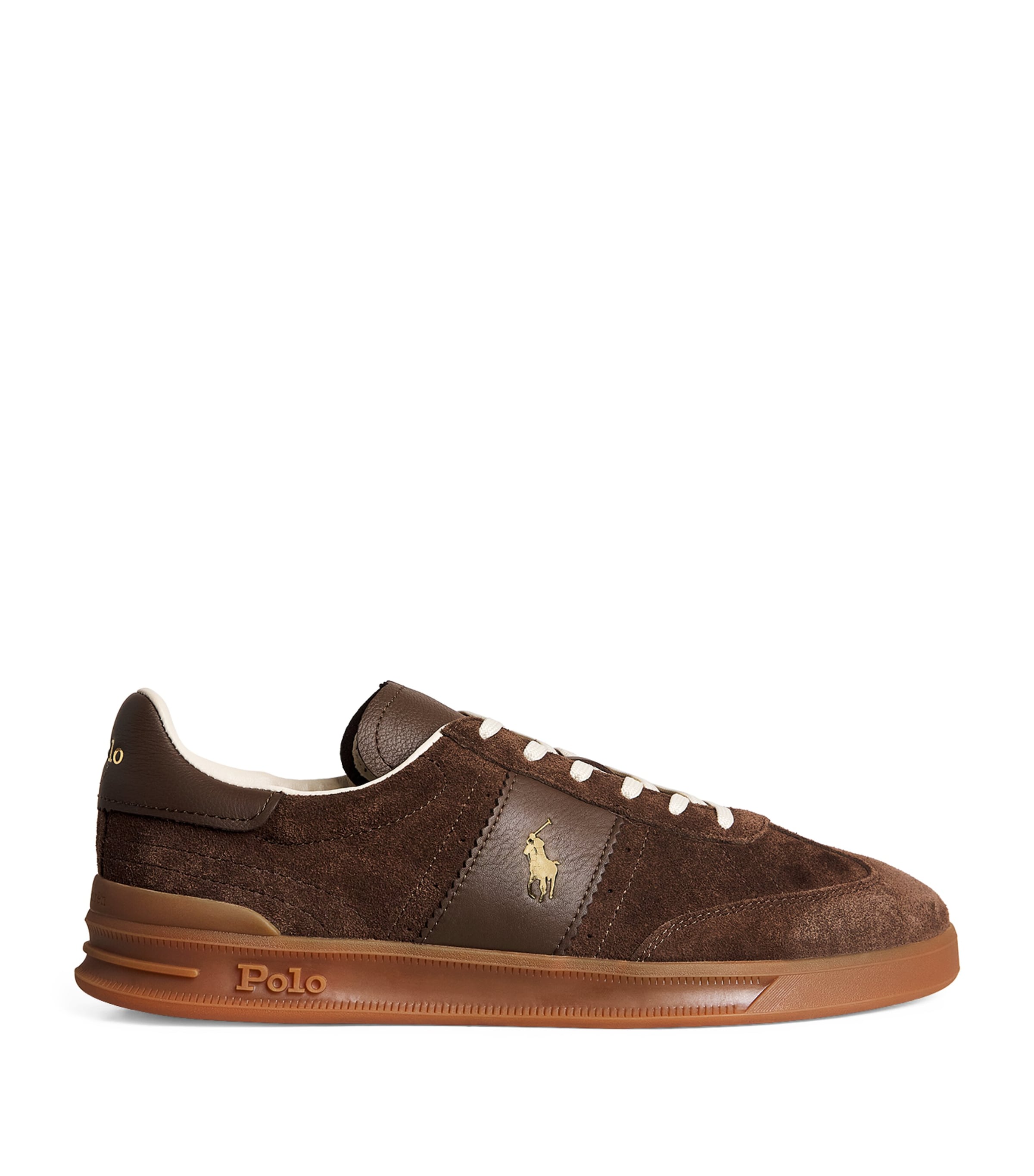Polo Ralph Lauren Heritage Aera Suede Sneakers In Brown