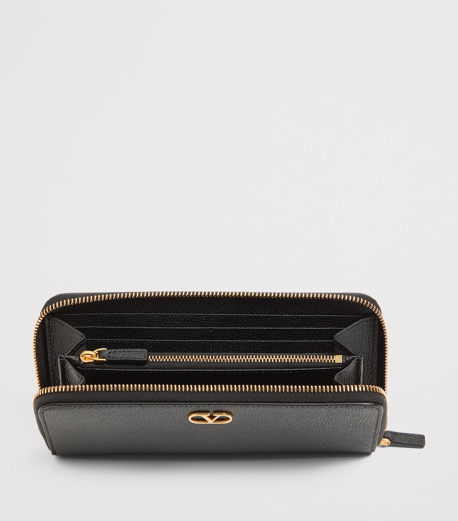 Valentino Garavani Leather VLogo Signature Zip-Around Wallet Image 4