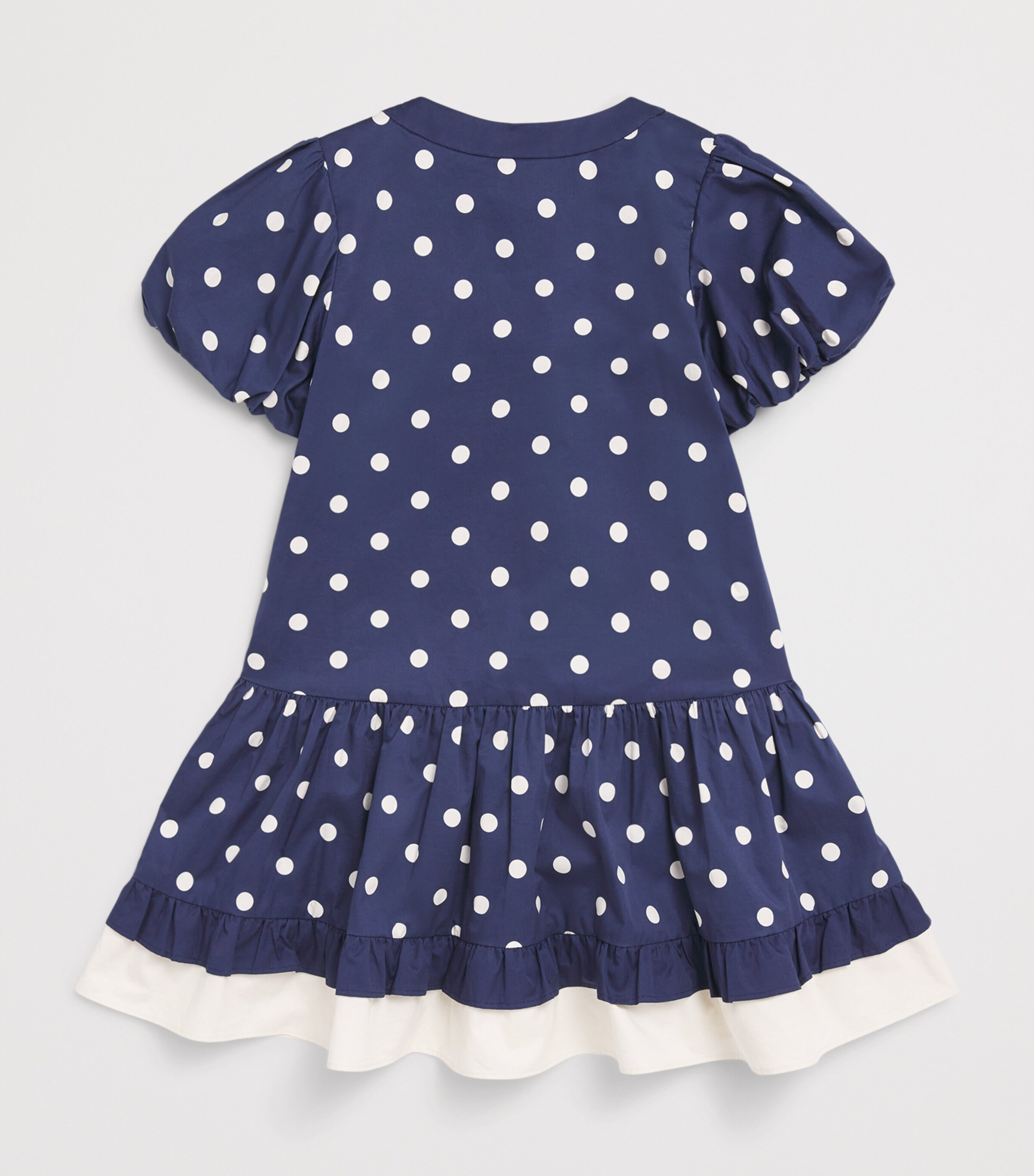 Self-Portrait Kids Taffeta Polka-Dot Dress (4-12 Years) Navy Image 2