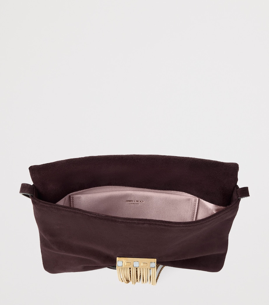 Zandra Suede Embellished Shoulder Bag DEEP MERLOT/GOLD Image 5