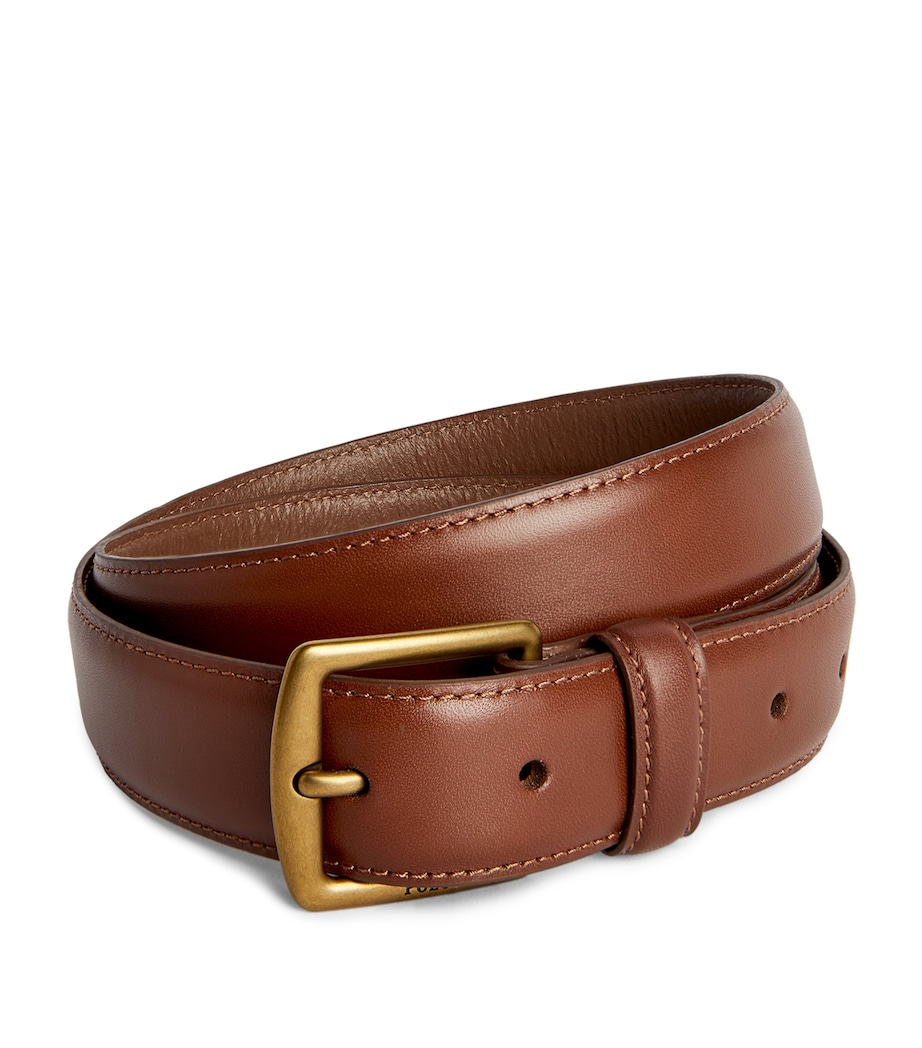 Logo Leather Belt BROWN Image 8