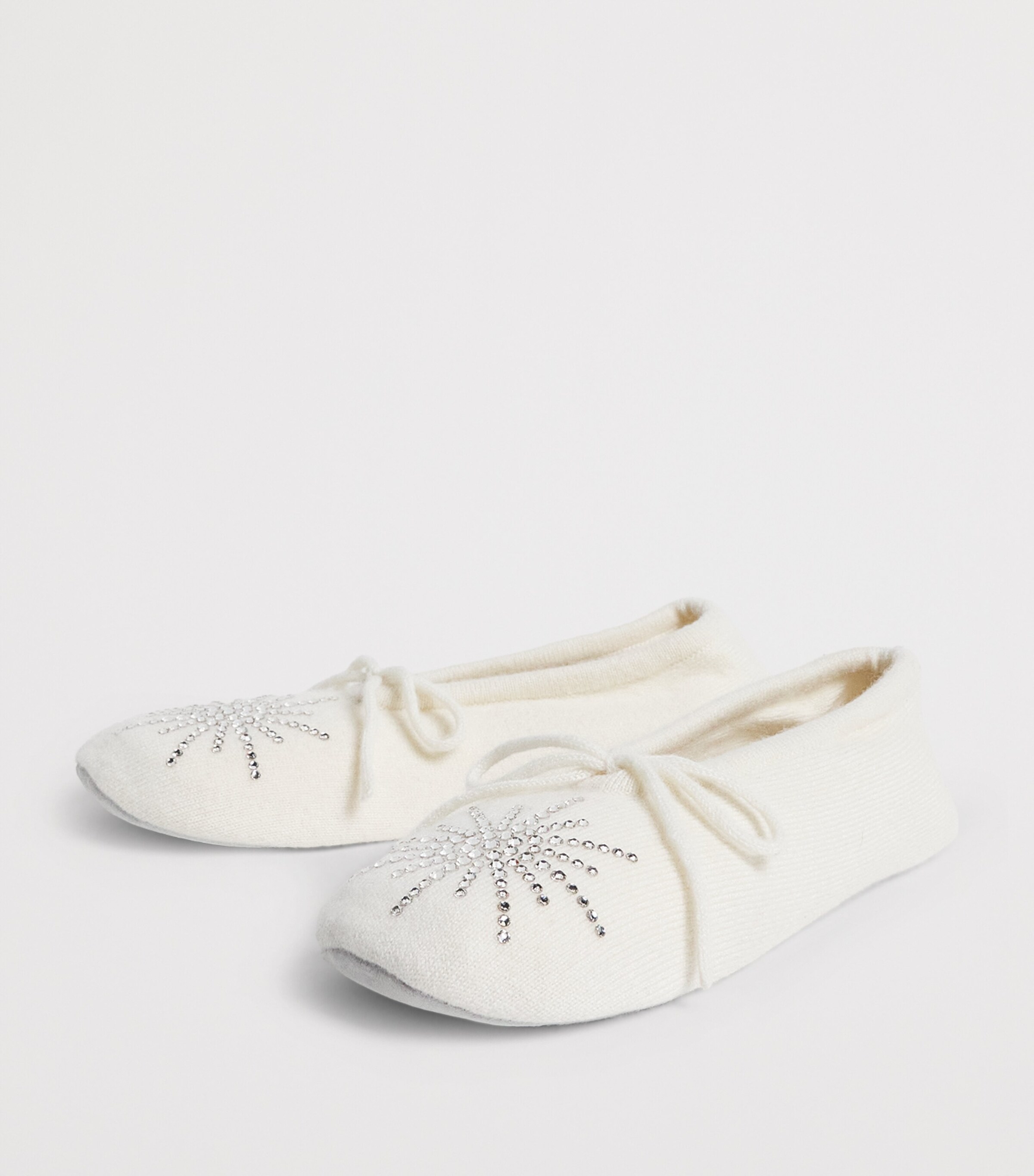 Cashmere Embellished Dolly Slippers WINTER WHITE/SI Image 3