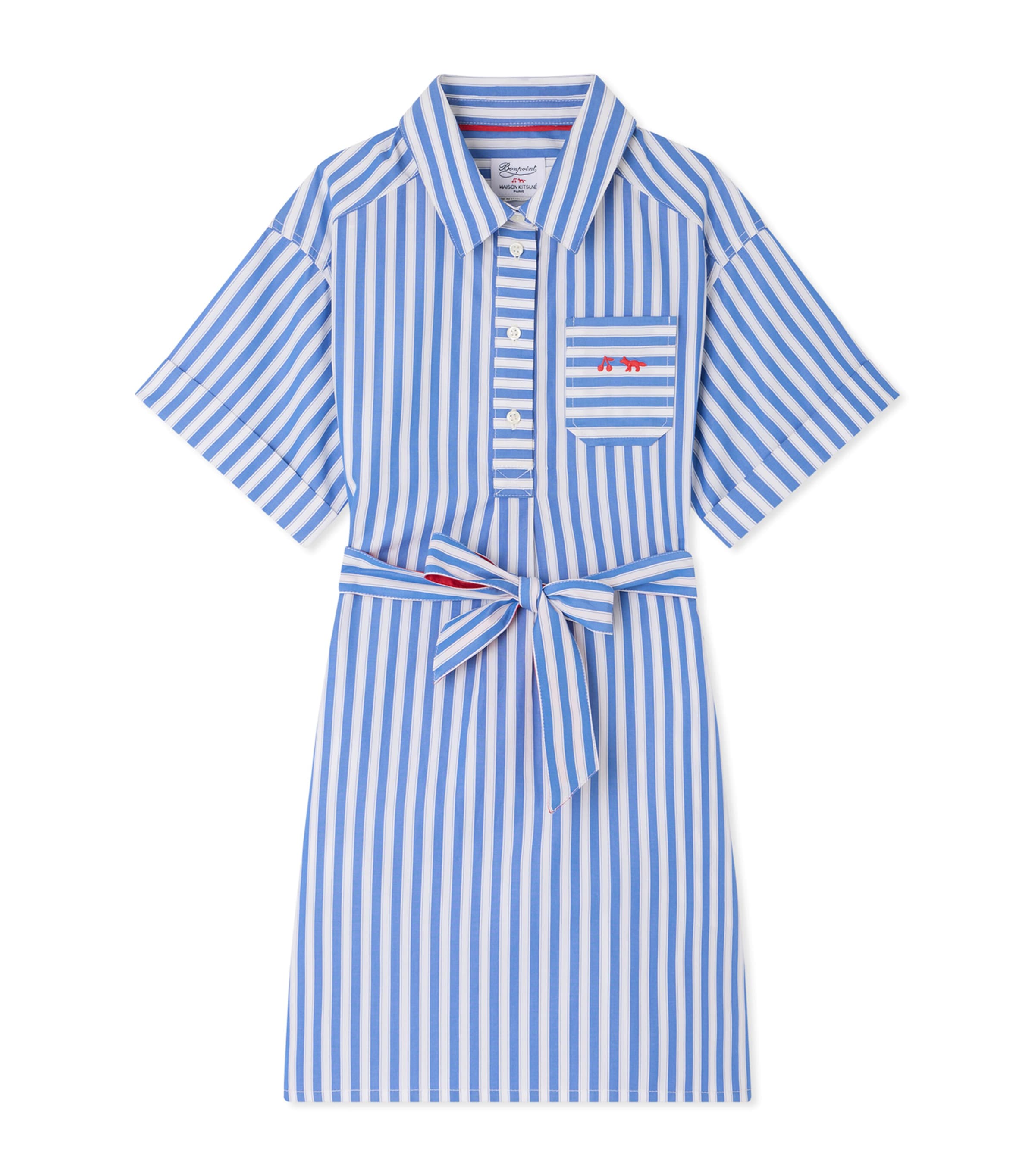 Bonpoint x Maison Kitsuné Stripe Shirt Dress (4-14 Years) Ra Bleu De Prusse Image 1