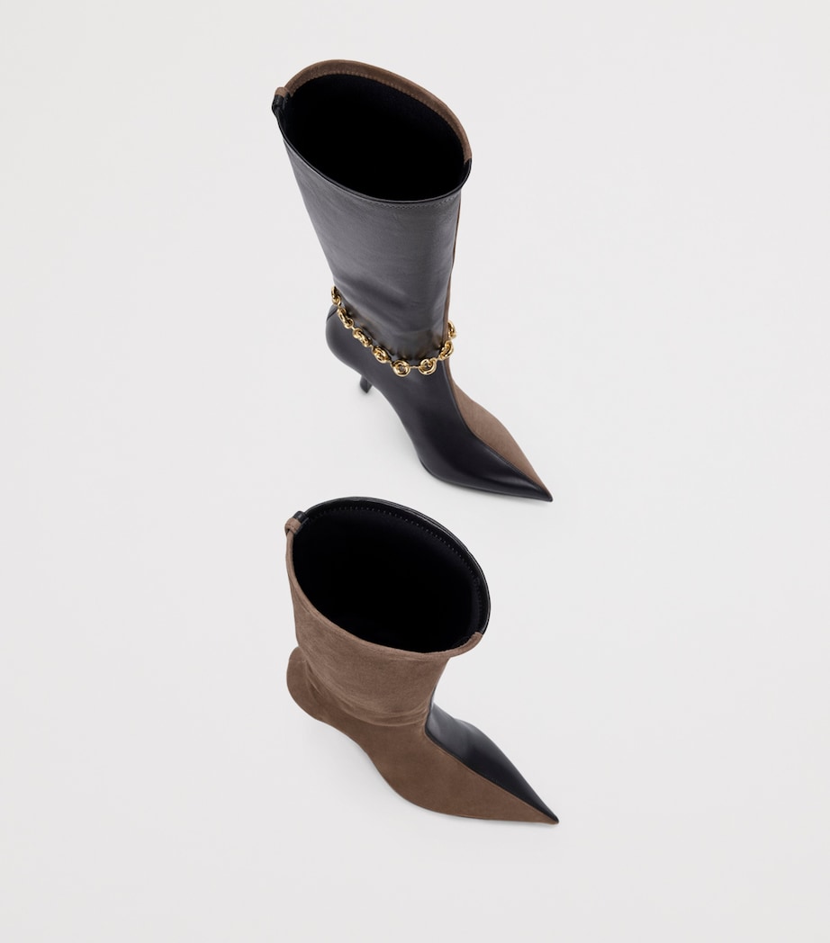 Leather New Comic Knee-High Boots 90 BLACK/CIGAR Image 4