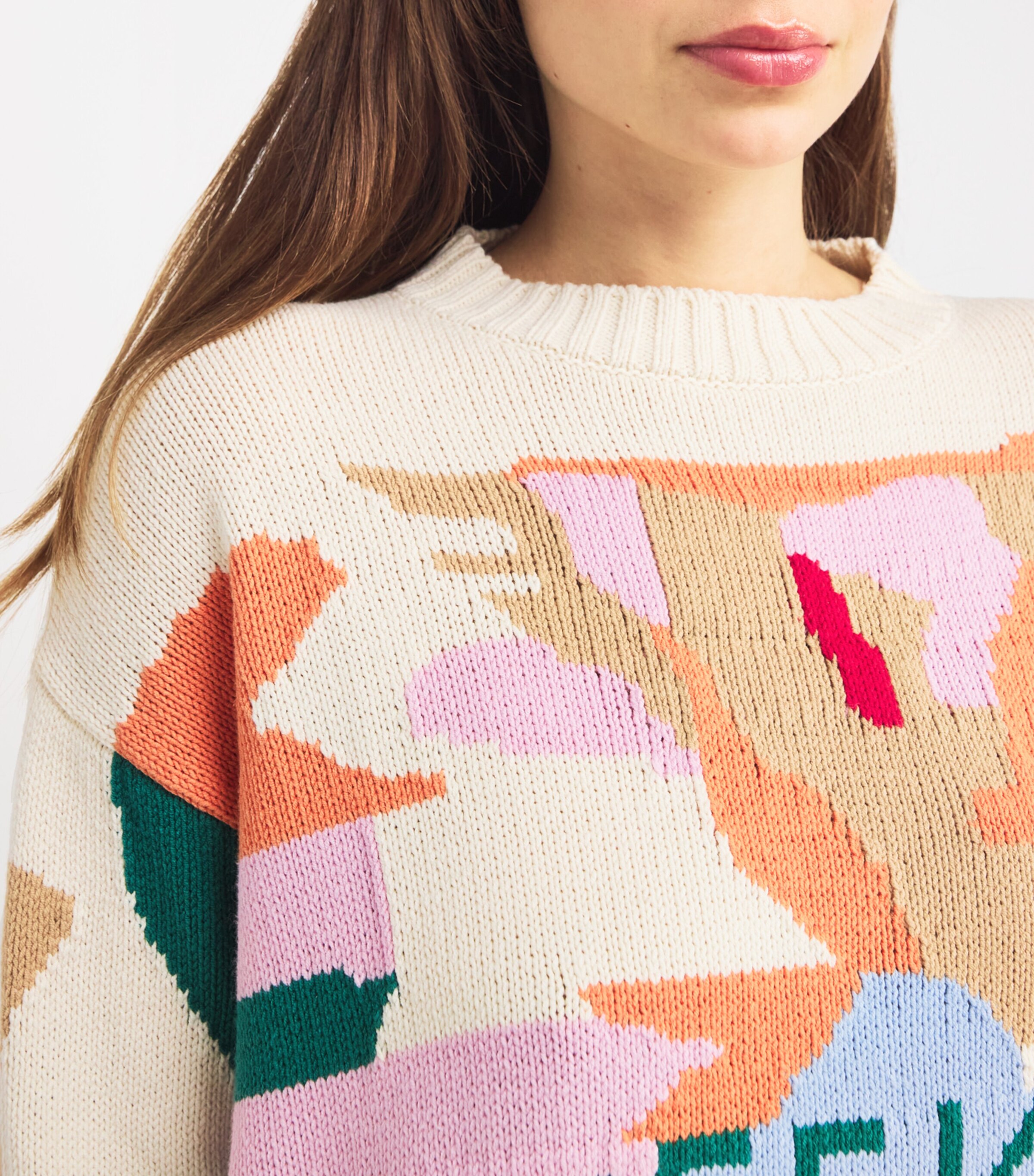Weekend Max Mara Womens Jacquard Logo Sweater Orange Image 6