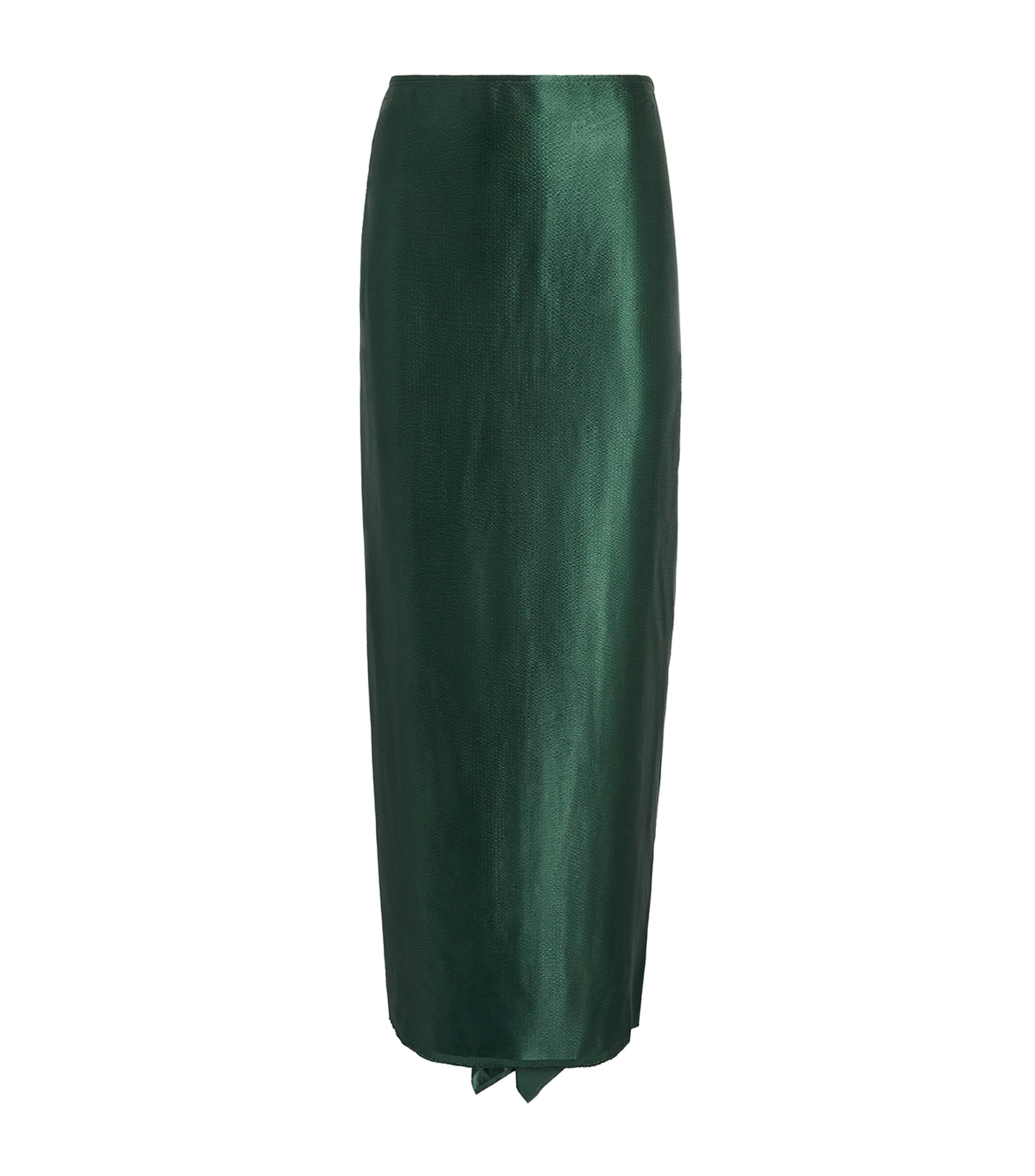 Fforme Satin Jovie Maxi Skirt In Green