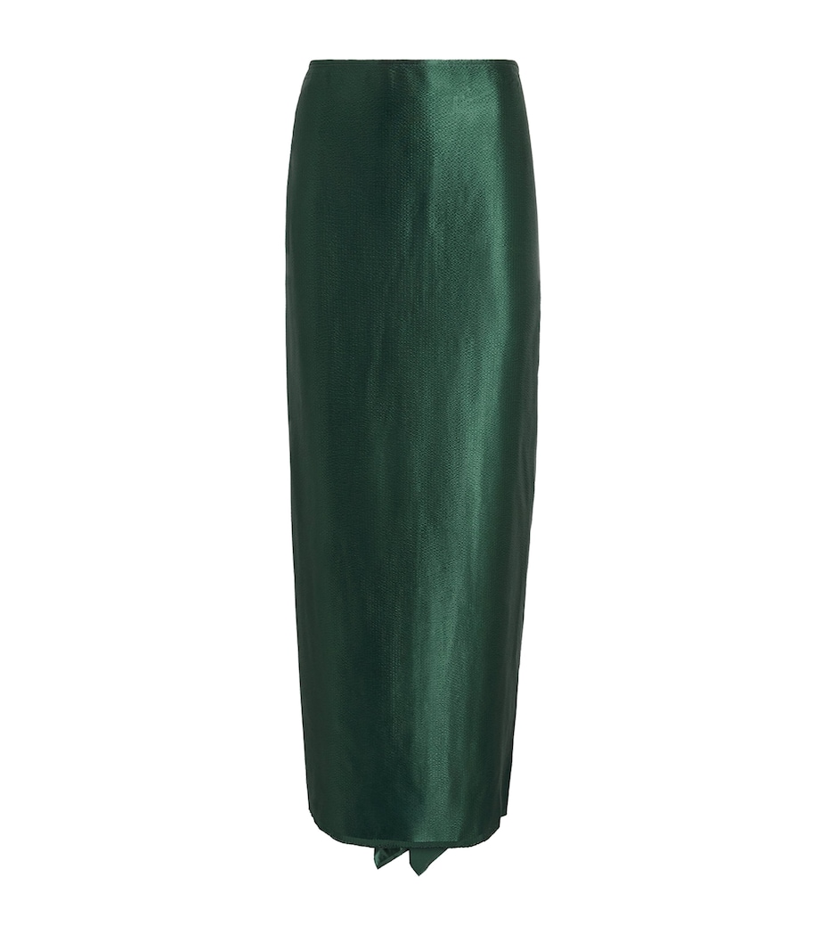 FFORME Womens Satin Jovie Maxi Skirt Evergreen Image 1