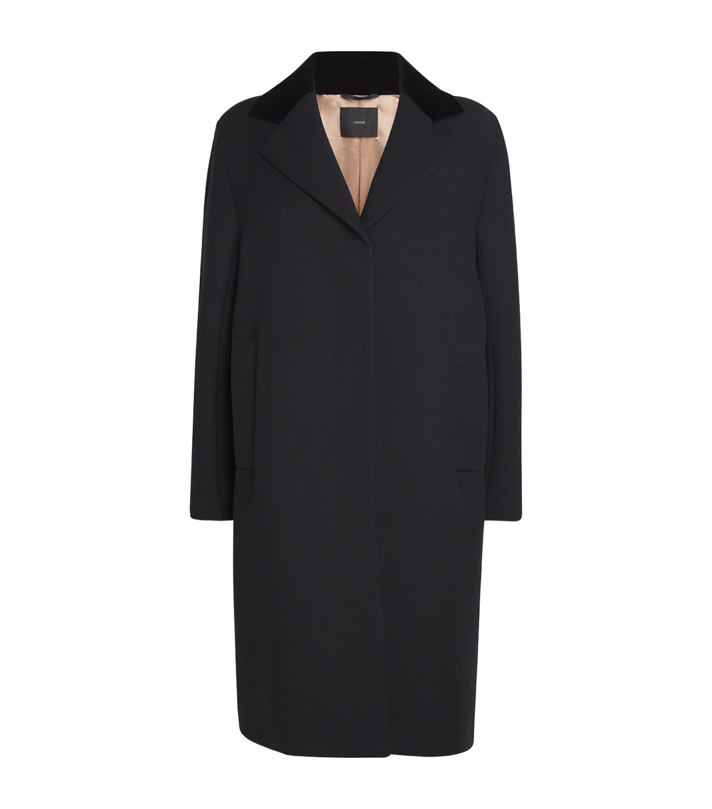 Max Mara Wool-silk Coat In Black
