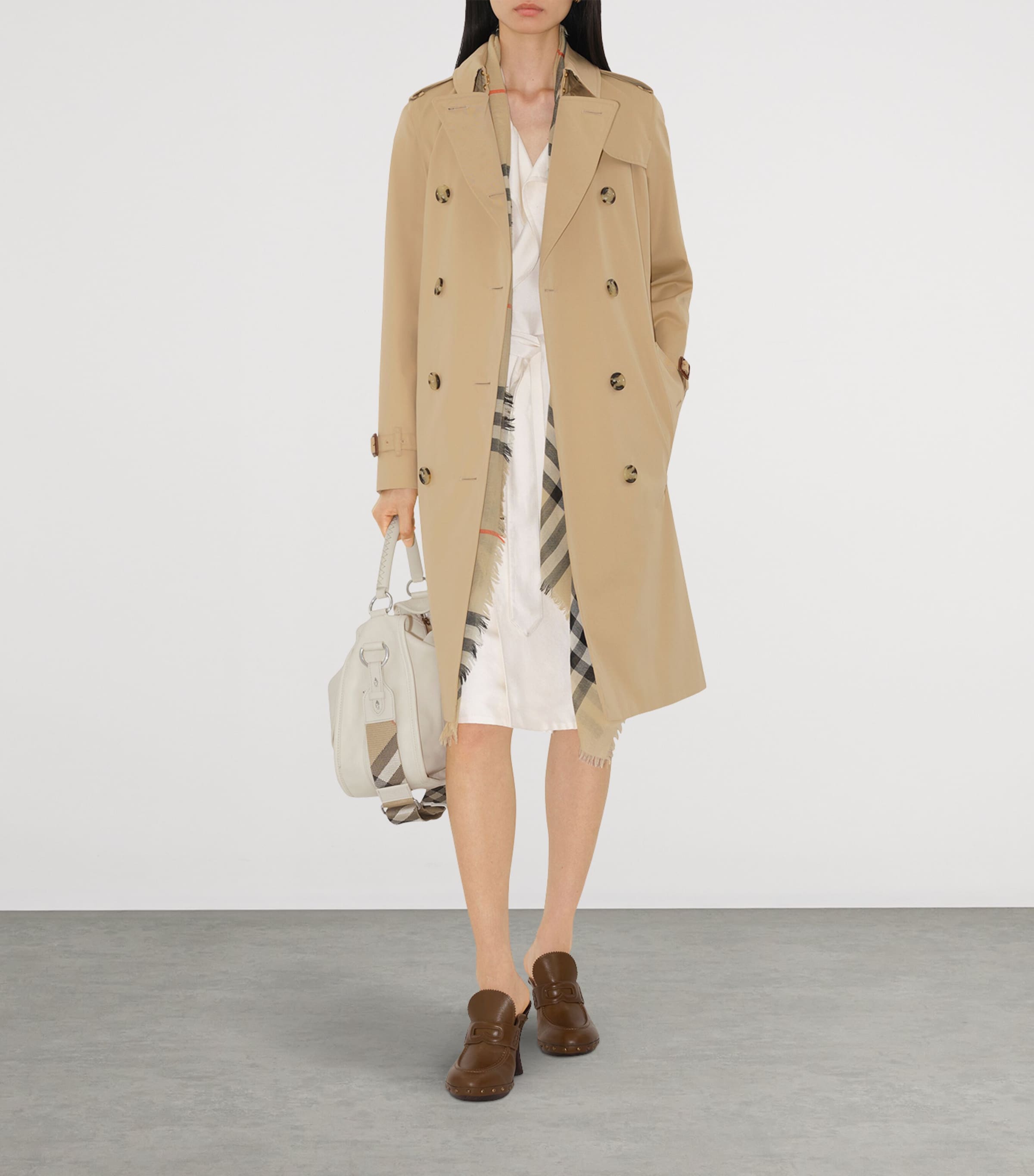 Gabardine Long Kensington Heritage Trench Coat HONEY Image 2