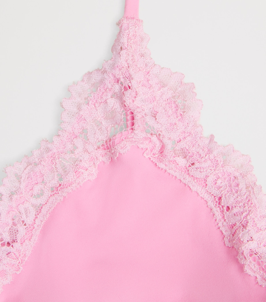 Lace-Trim Fits Everybody Scoop-Neck Bralette BUBBLEGUM TONAL Image 4