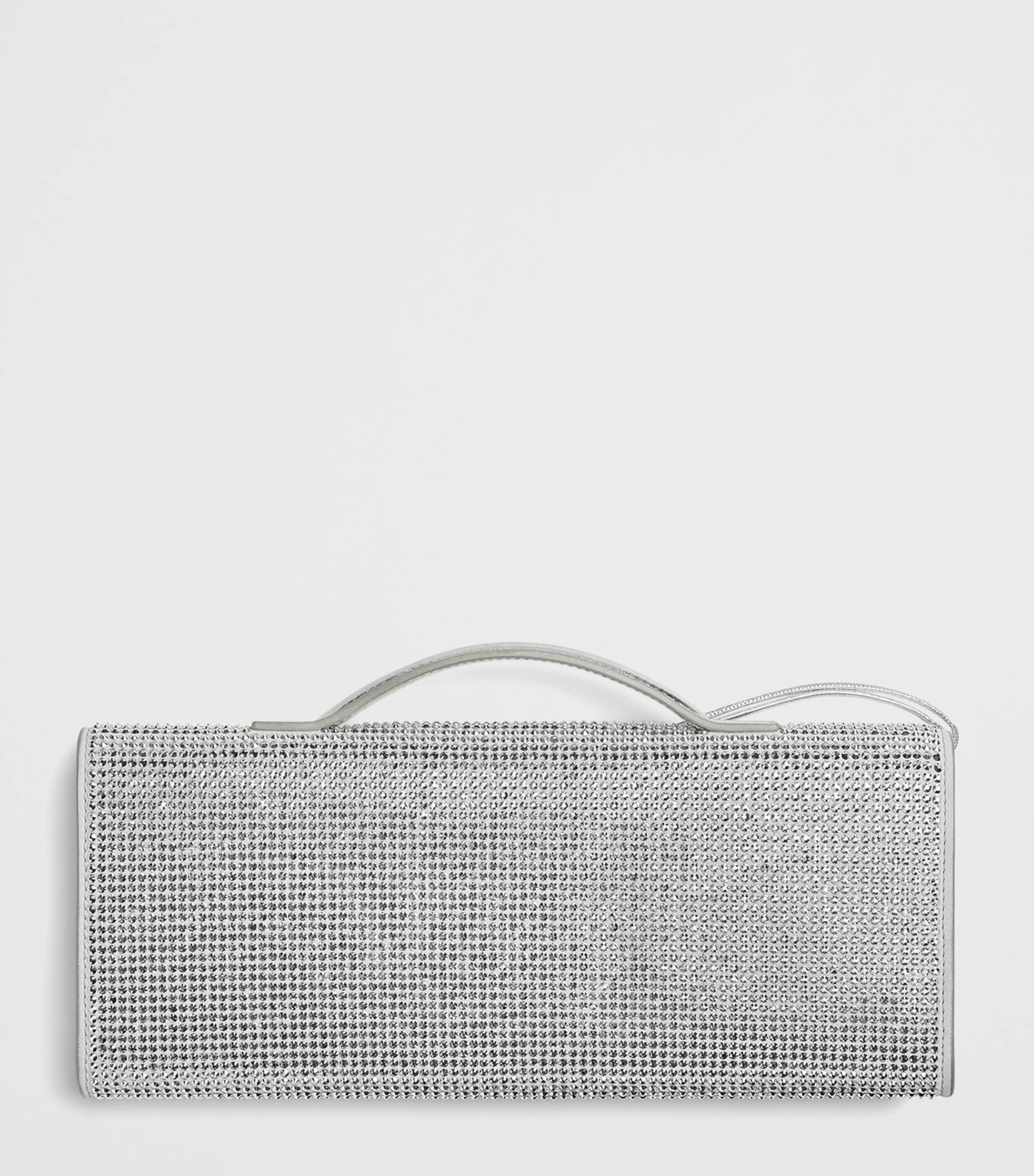 Leather Crystal-Embellished Andiamo Clutch Bag 1905 Image 4