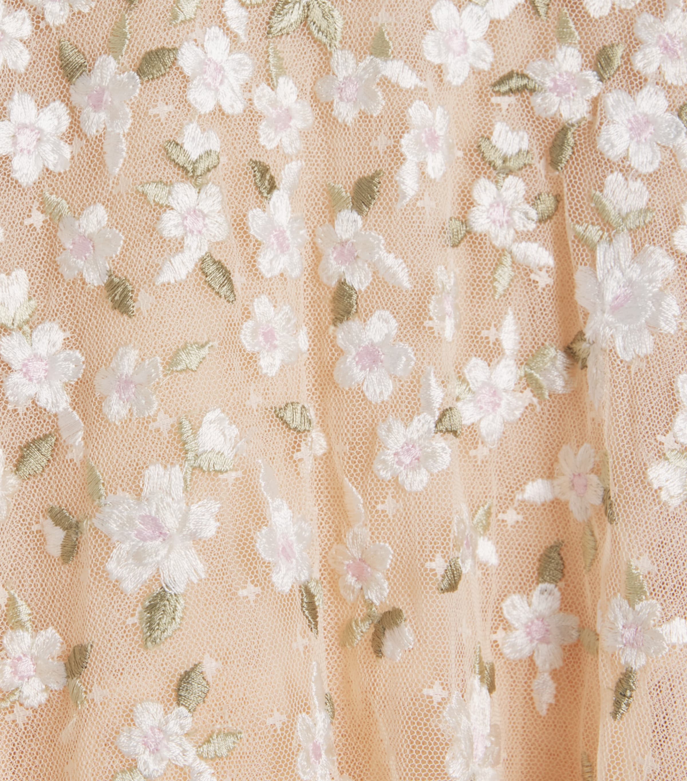 Needle & Thread Tulle Camellia Ditsy Cape Dress (8-12 Years) Apricot Blush/multi Image 3