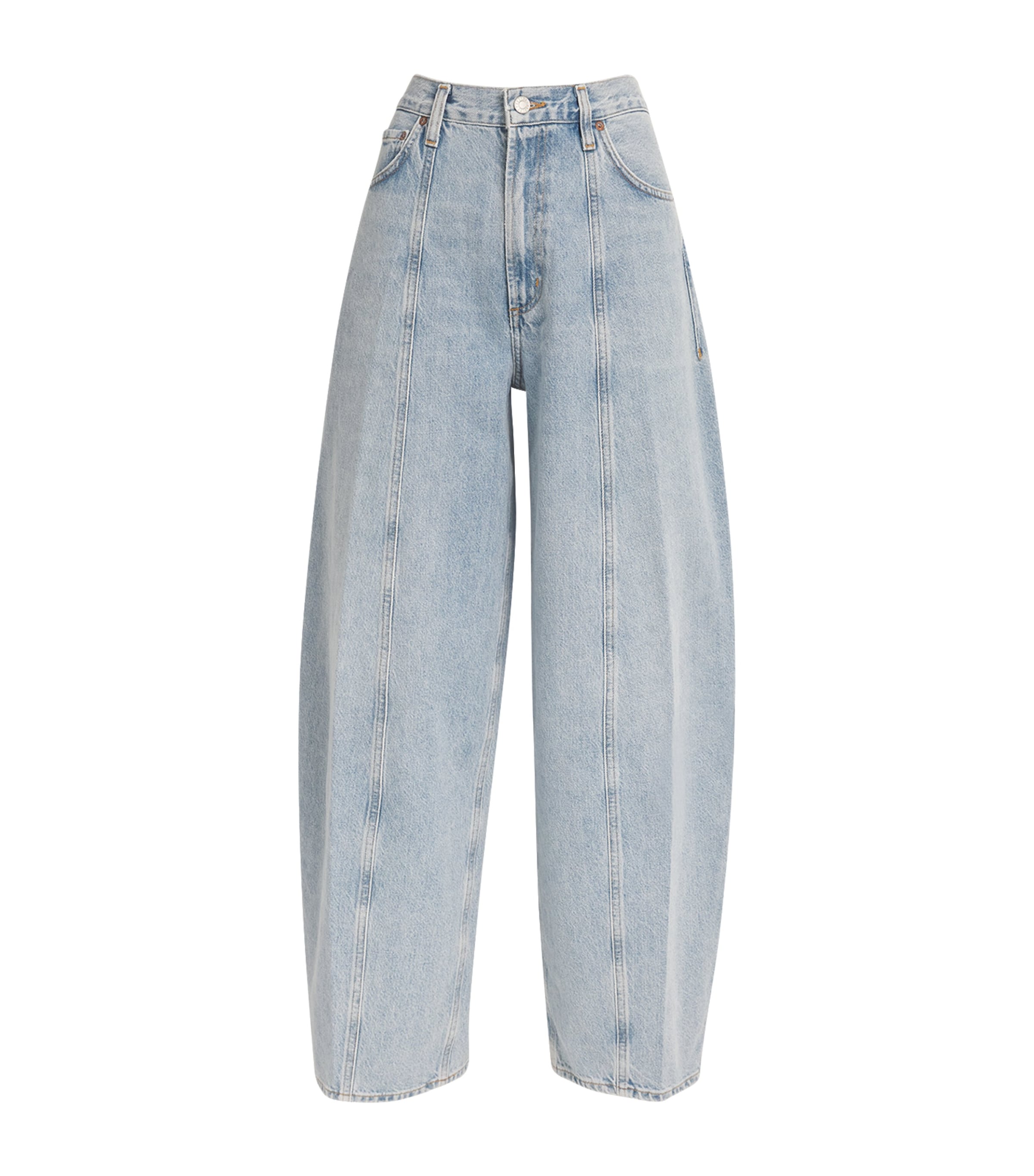 Shop Agolde Kristen Barrel-leg Jeans In Blue