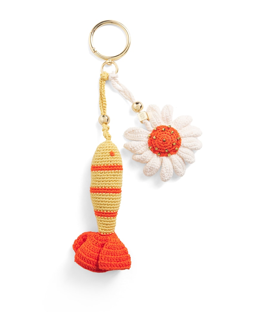 Sandro Paris Crochet Fish Keyring Multi Color Image 1