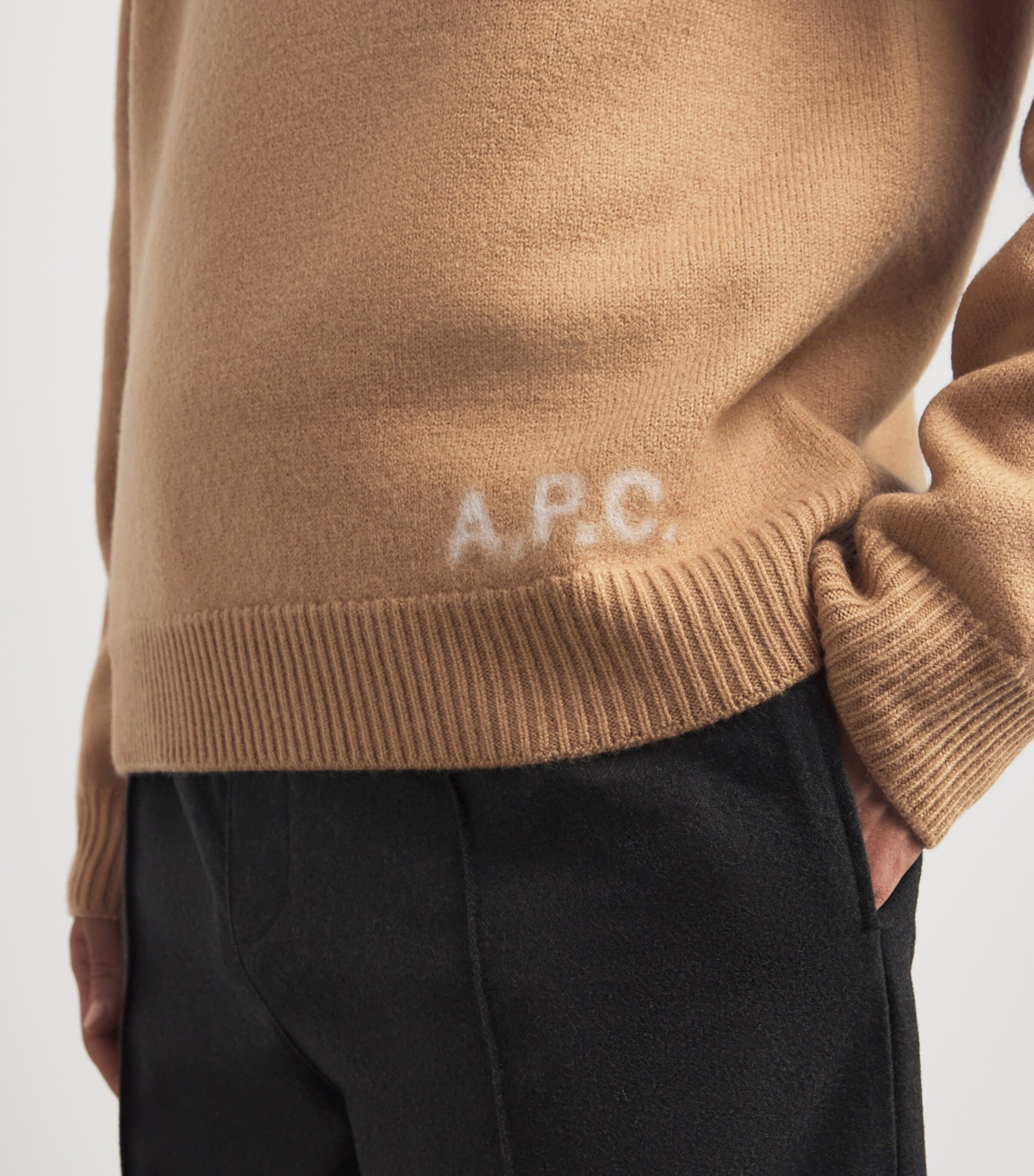 Merino Wool Edward Logo Sweater CAB CAMEL Image 6