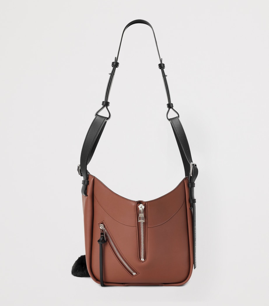 LOEWE Womens Lion Intarsio Hammock Flip Tote Bag Black/pecan Image 6